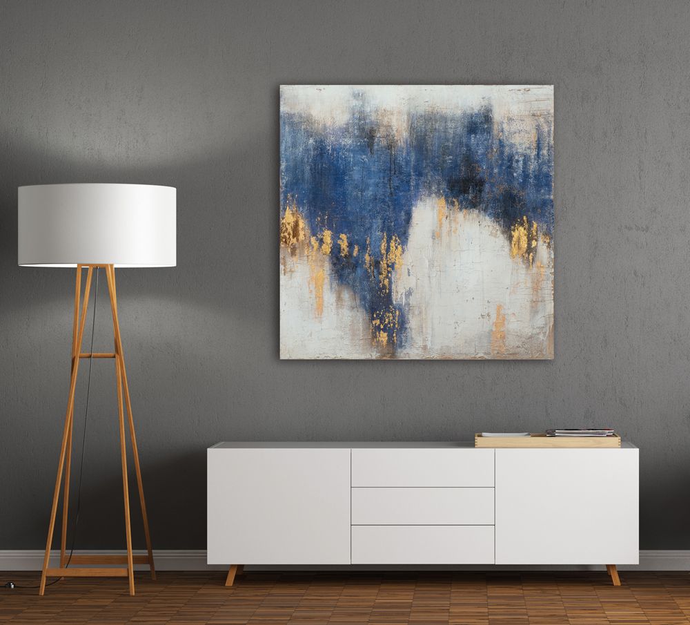 Gemälde ABSTRAKT BLAU UND GOLD