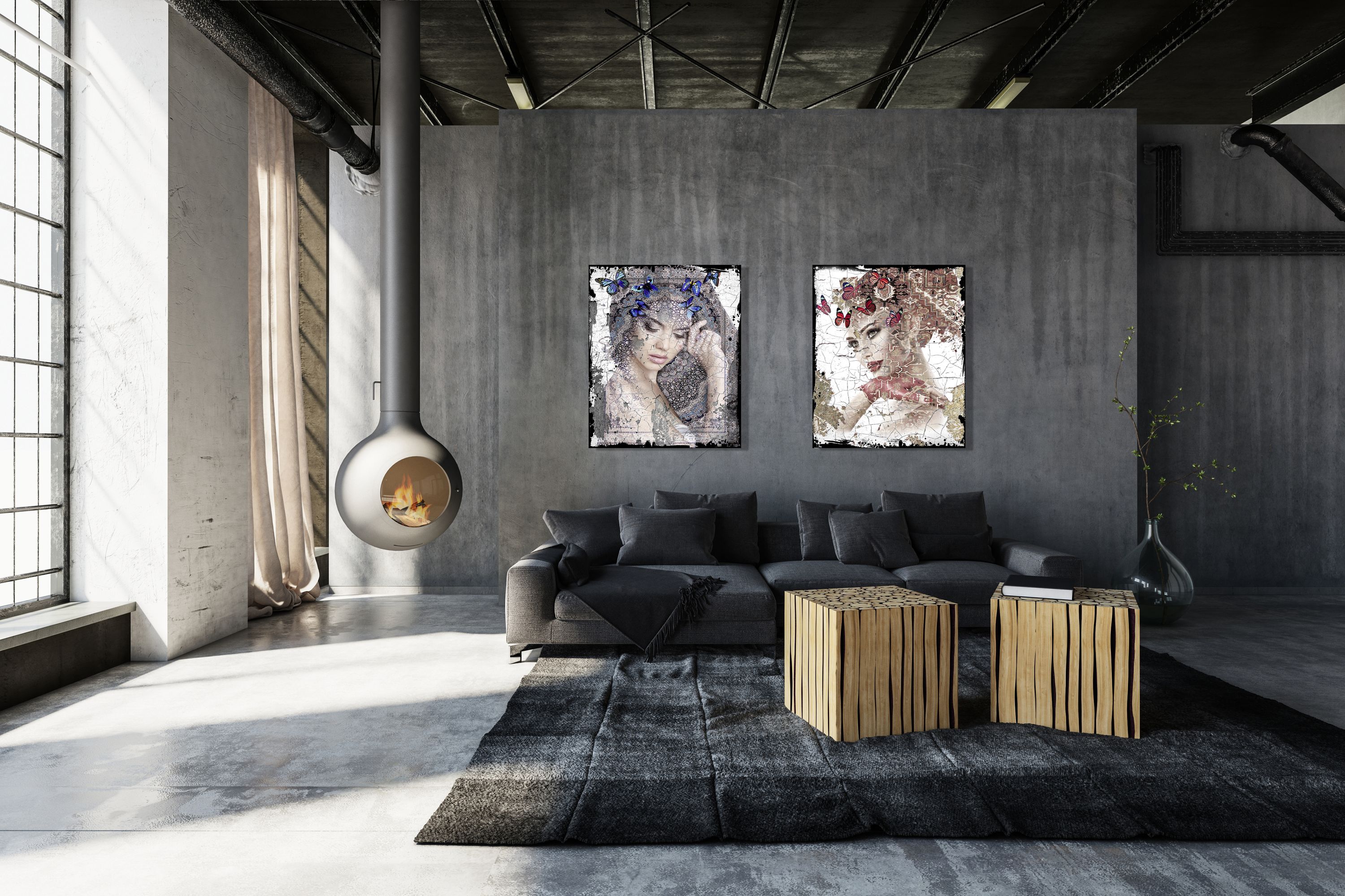 Bild Leather-Dibond LOVE YOU