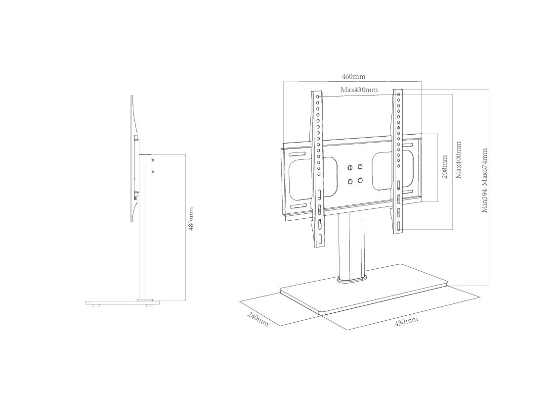 TV Tisch-Standfuß B-TTS 400