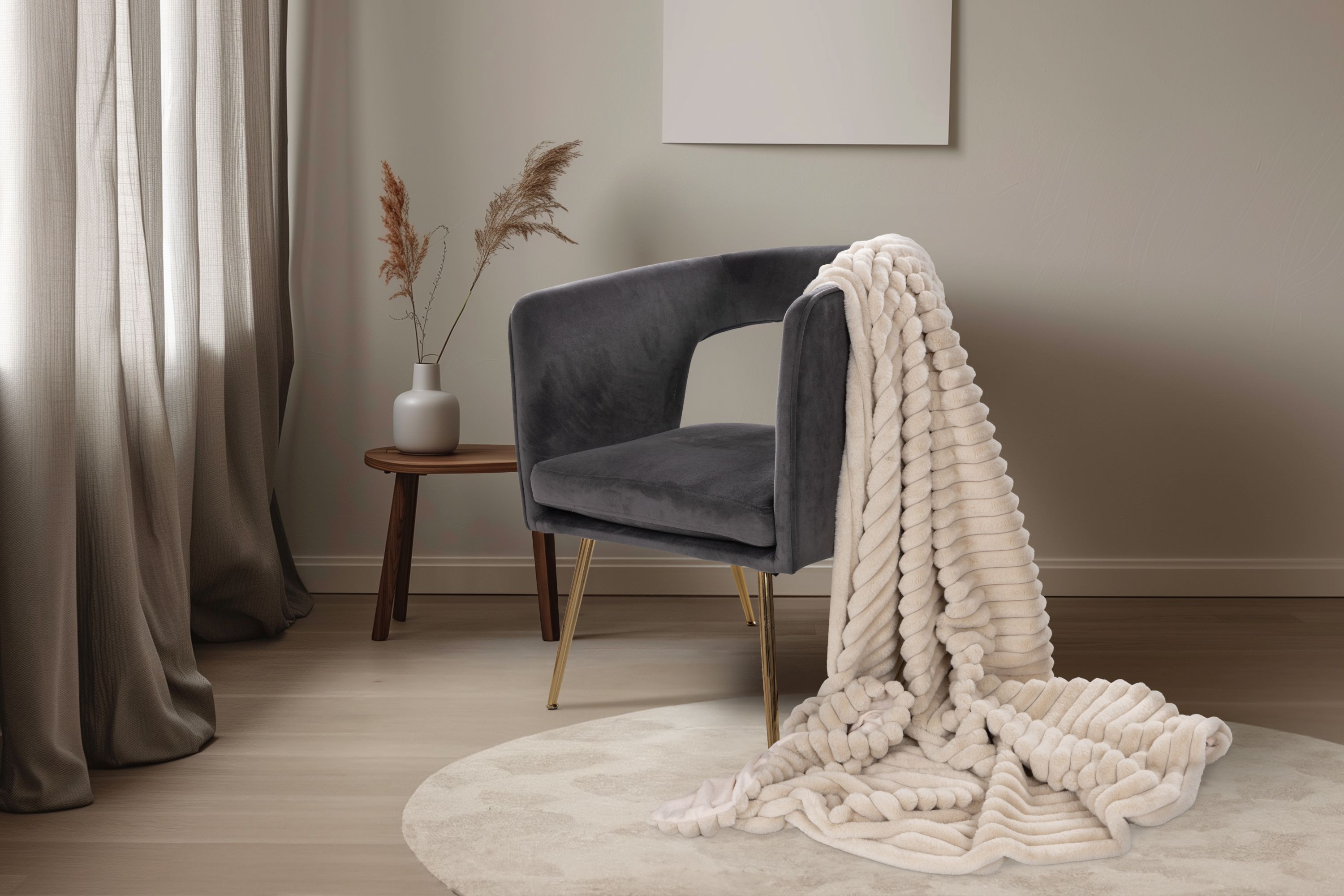 Decke PLUSH beige