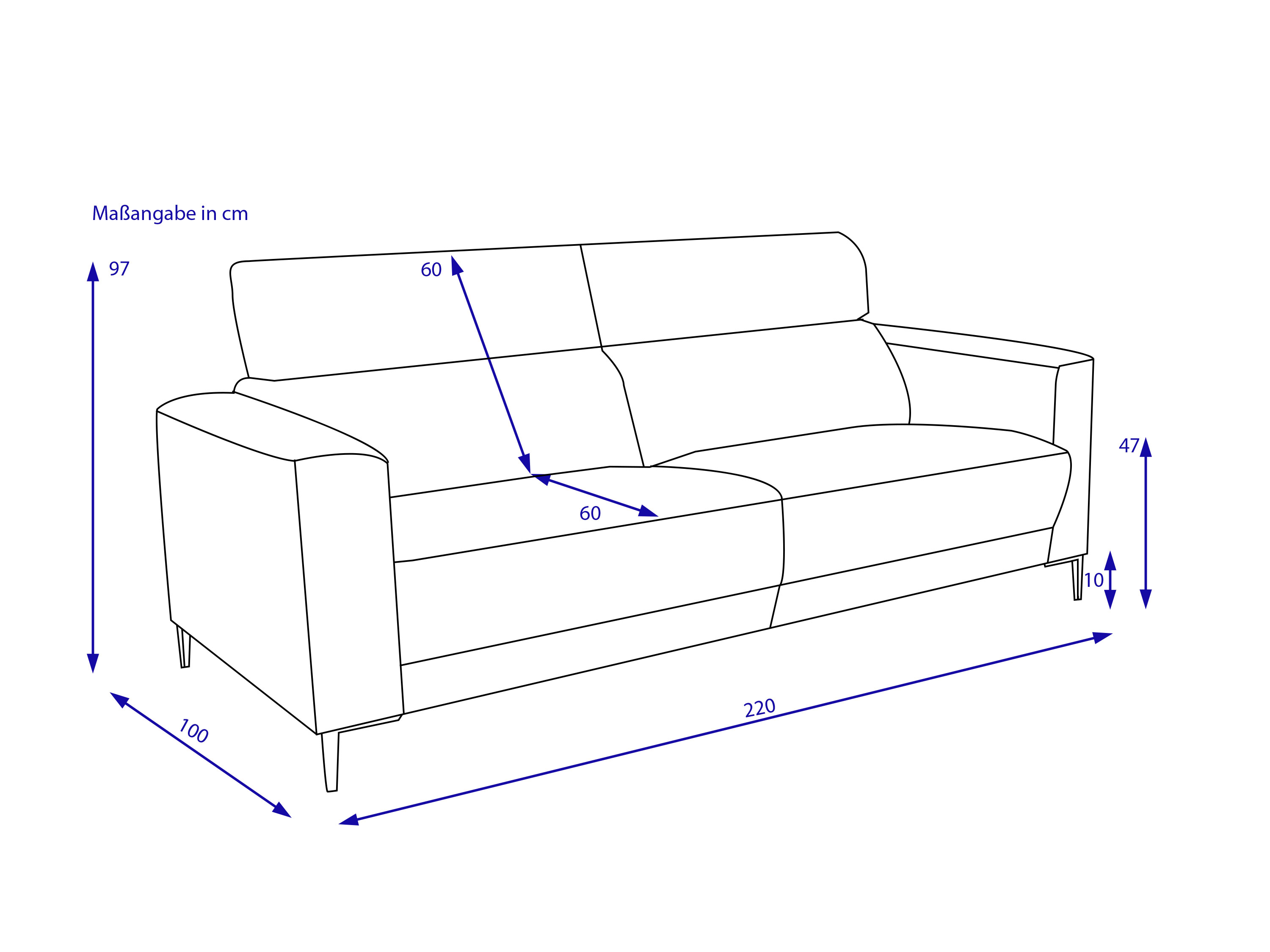 Sofa 2 Sitzer MONDO NAILA