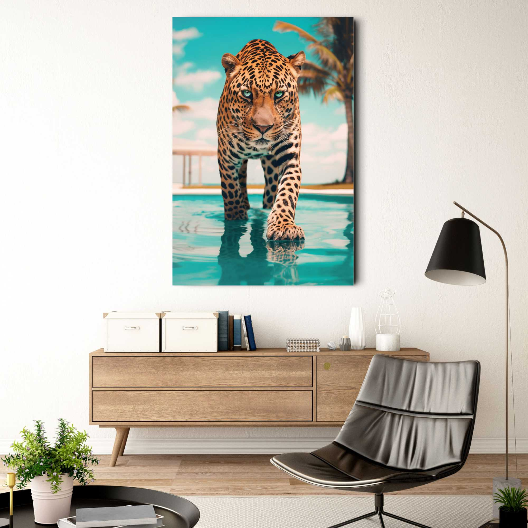 Glasbild POOL TIGER