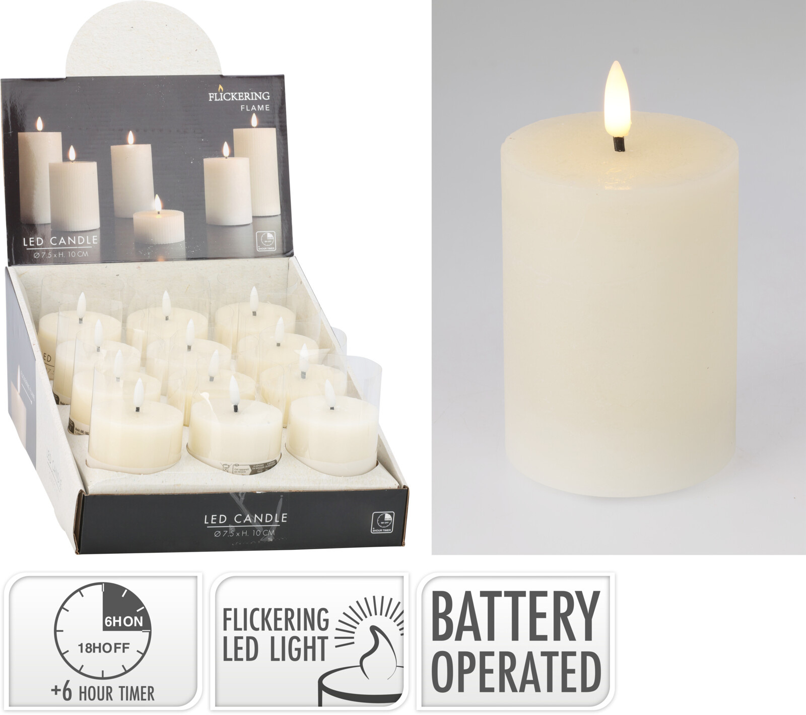Kerze LED IVORY