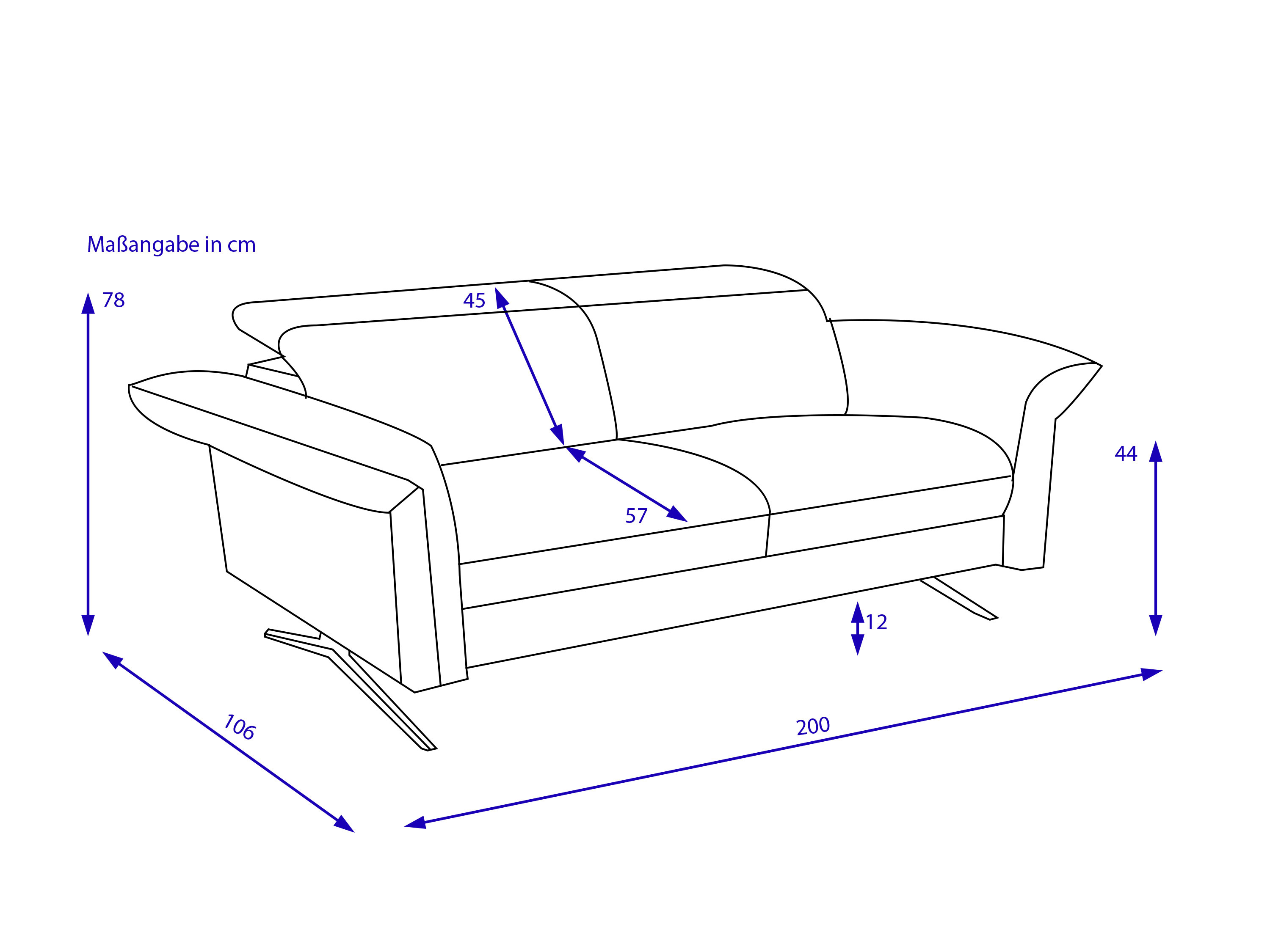 Sofa 2,5 Sitzer vito COMLEY