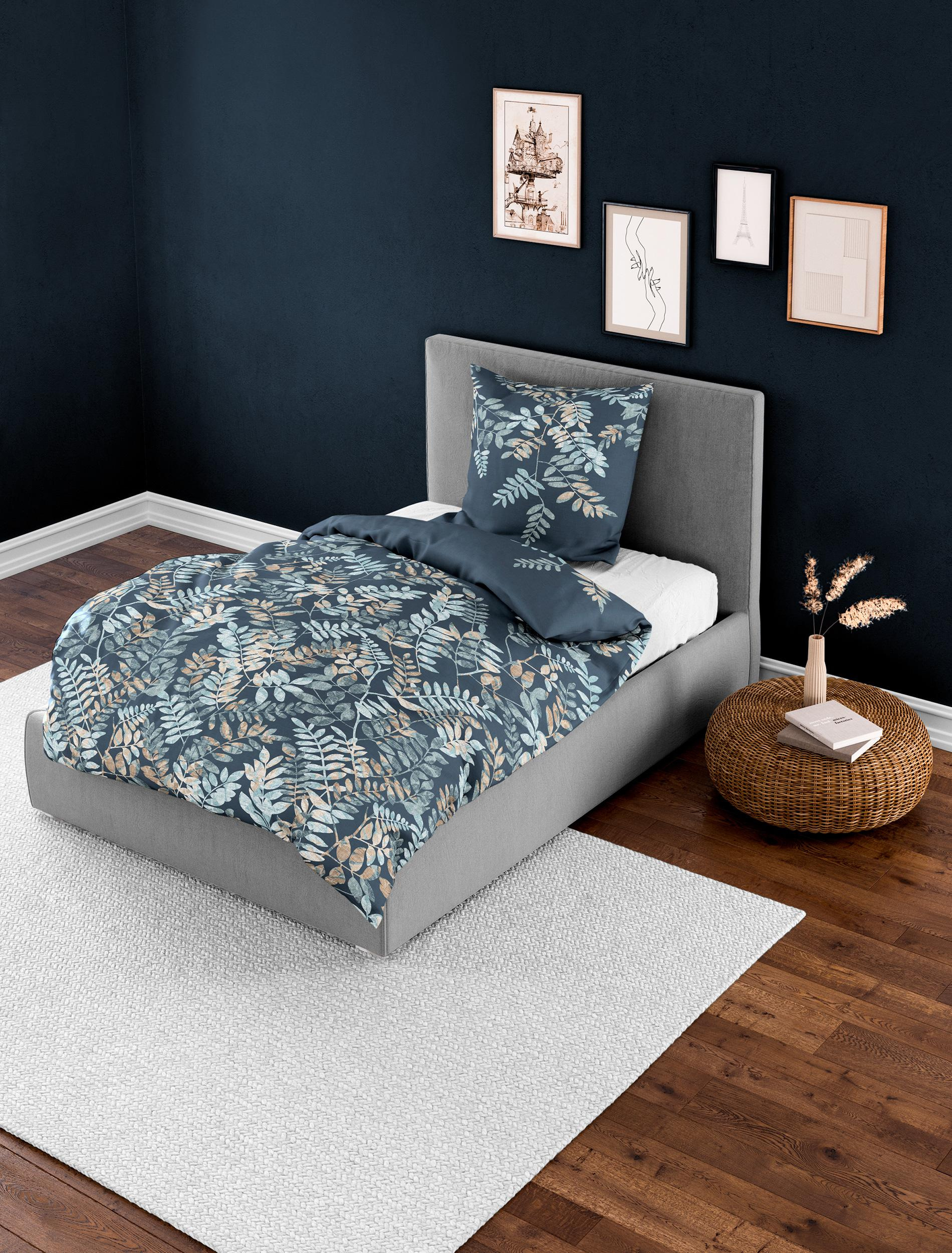 Bettwäsche Mako-Satin blau