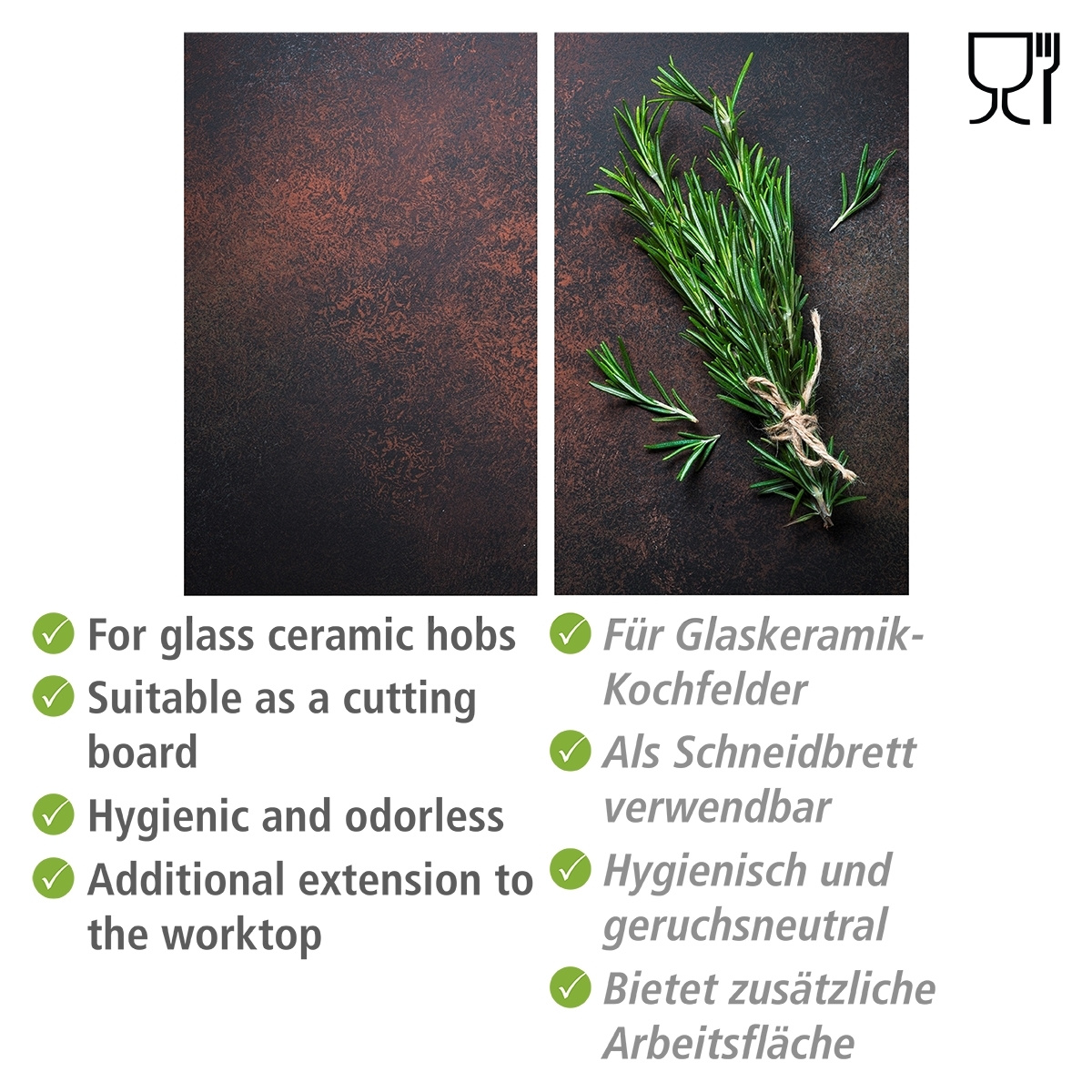 Herdabdeckplatte 2er Set