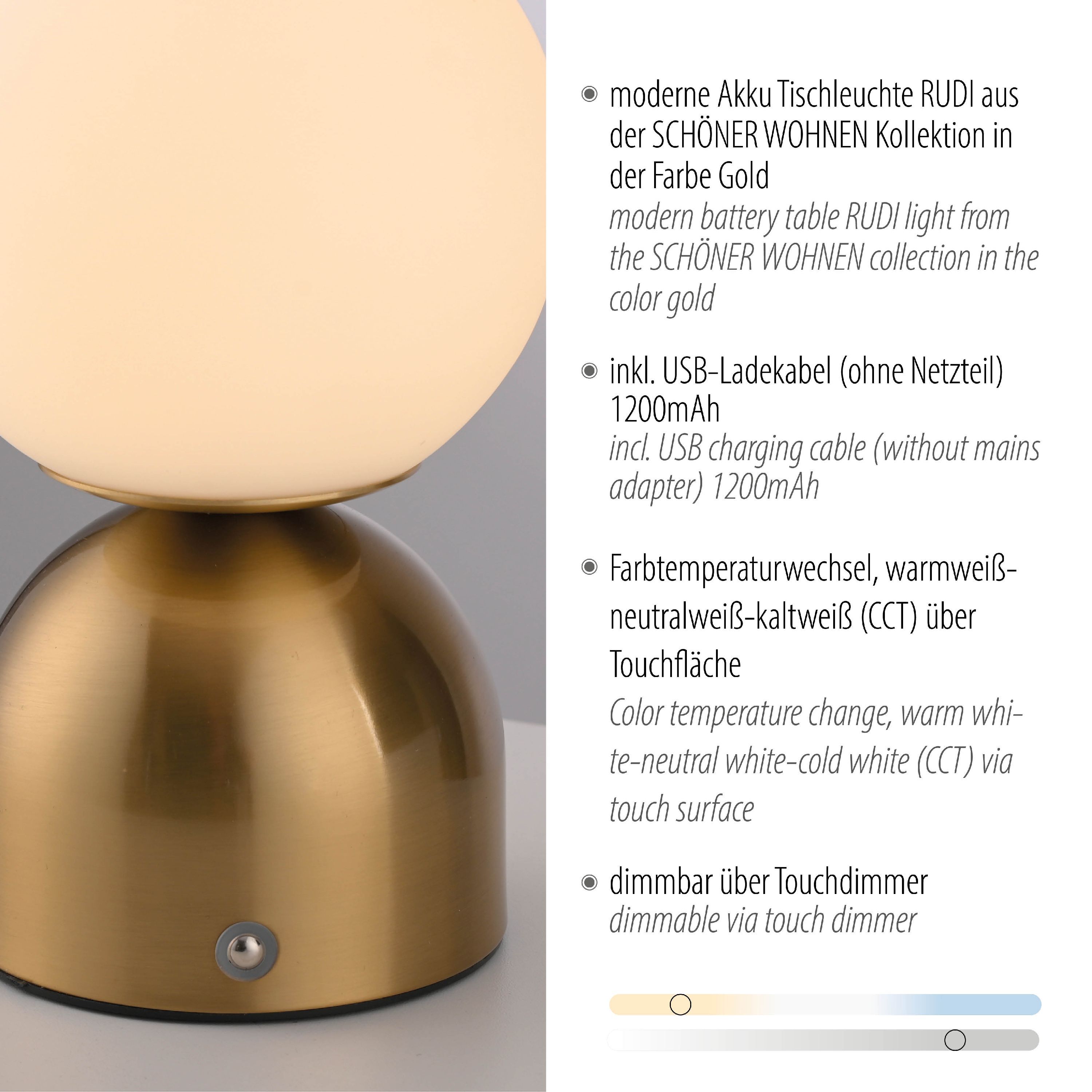 Tischleuchte SCHÖNER WOHNEN RUDI