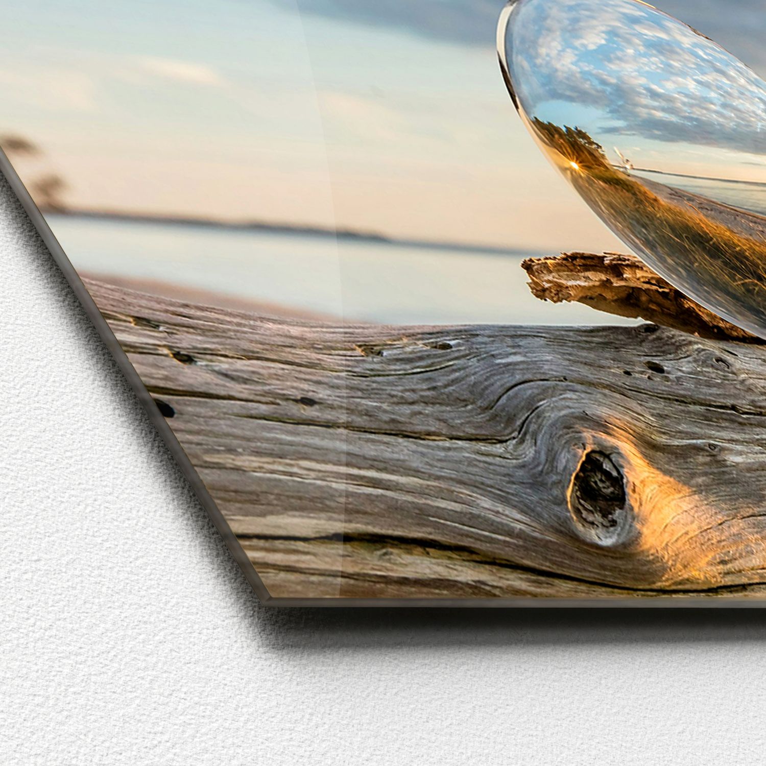 Glasbild DROP ON WOOD