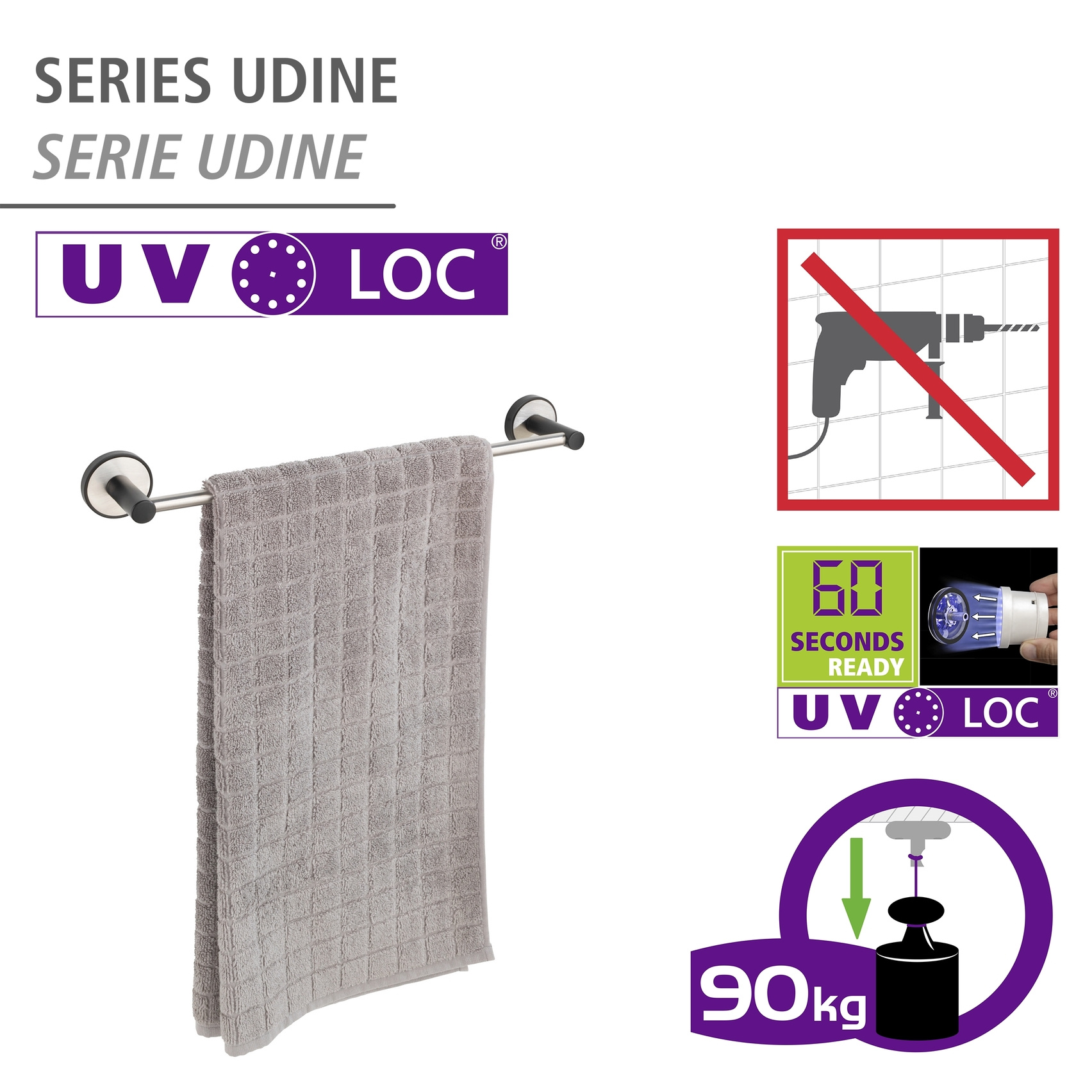 Badetuchstange UV-LOC® UDINE