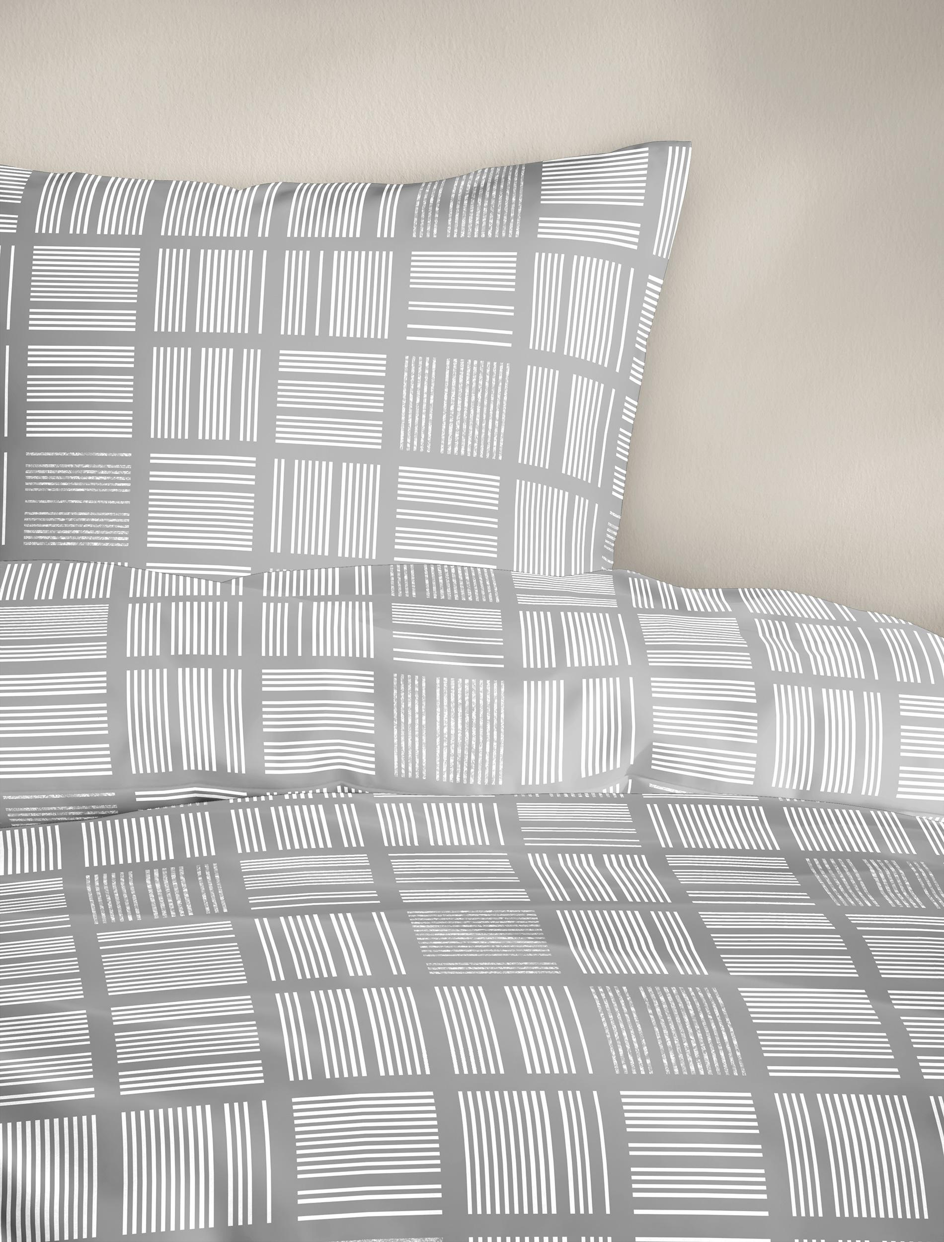 Bettwäsche Mako-Satin grau