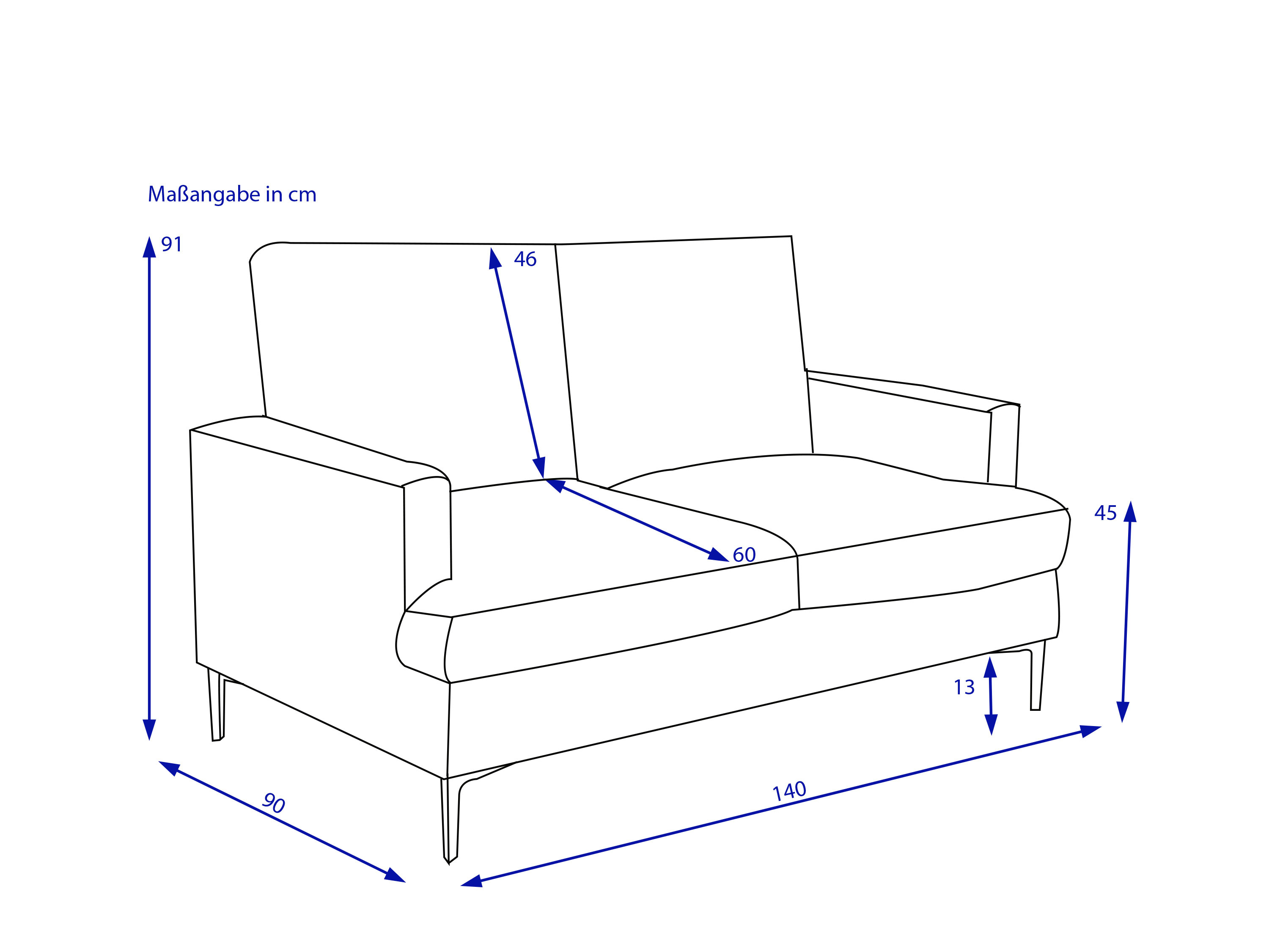 Sofa 2 Sitzer KALVIN