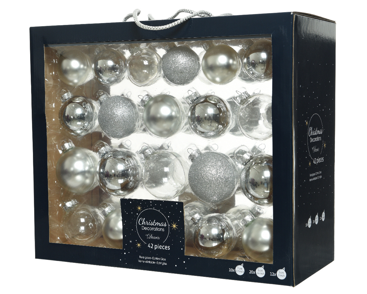 Weihnachtskugel-Box MAXI SILBER