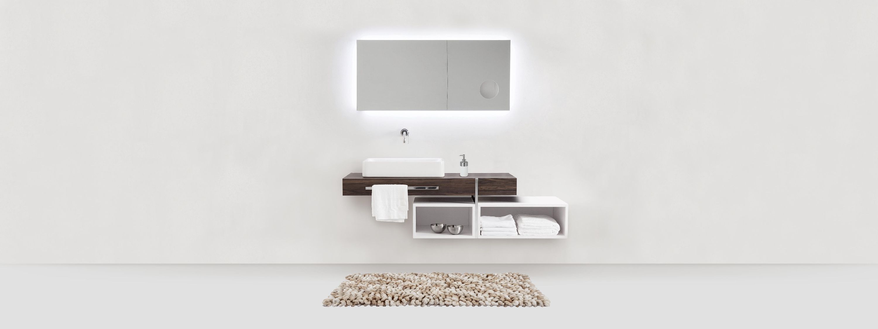 Badematte LERICI weiß-beige