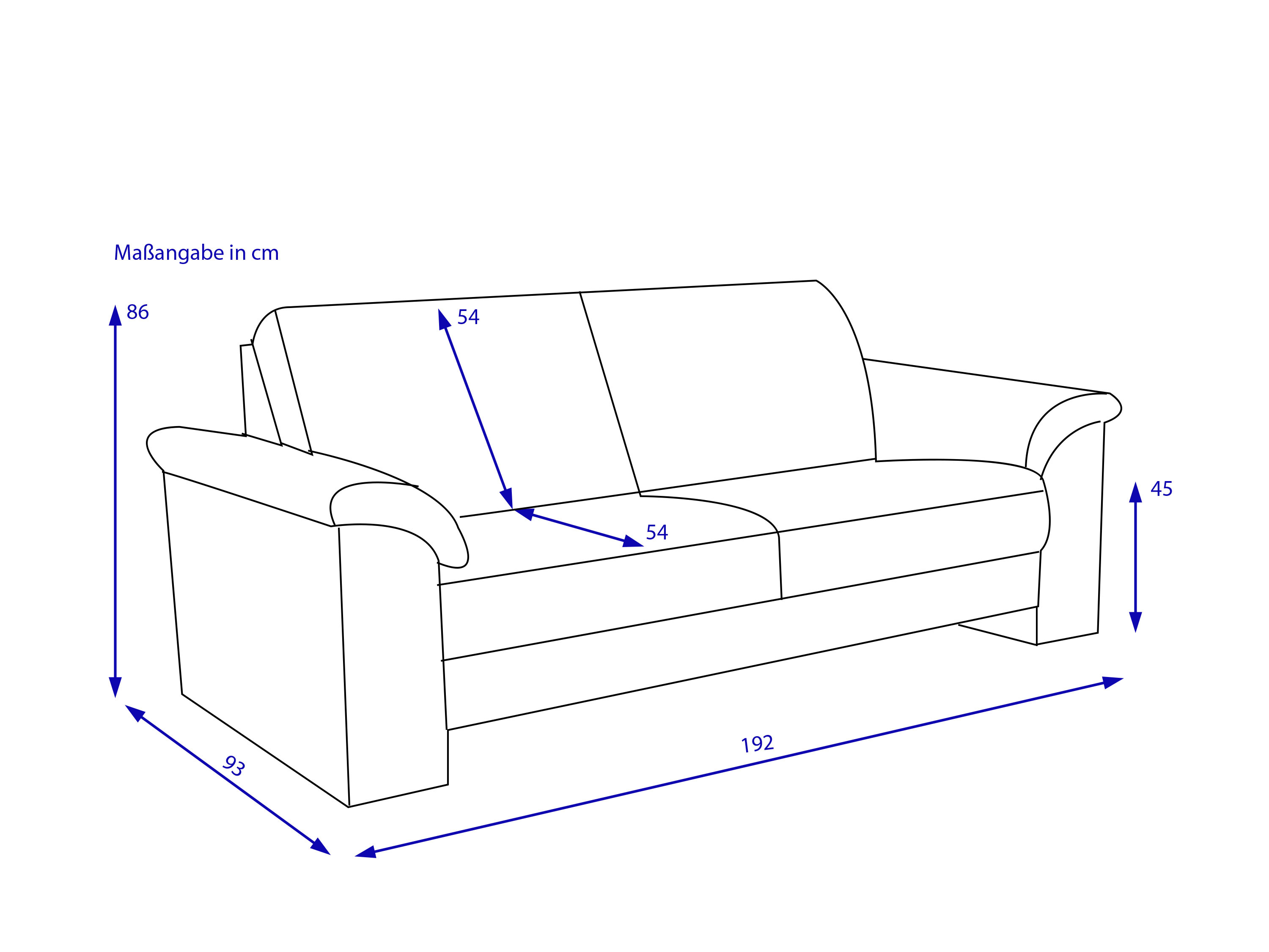 Sofa bassetti 2,5 Sitzer BOLOGNA