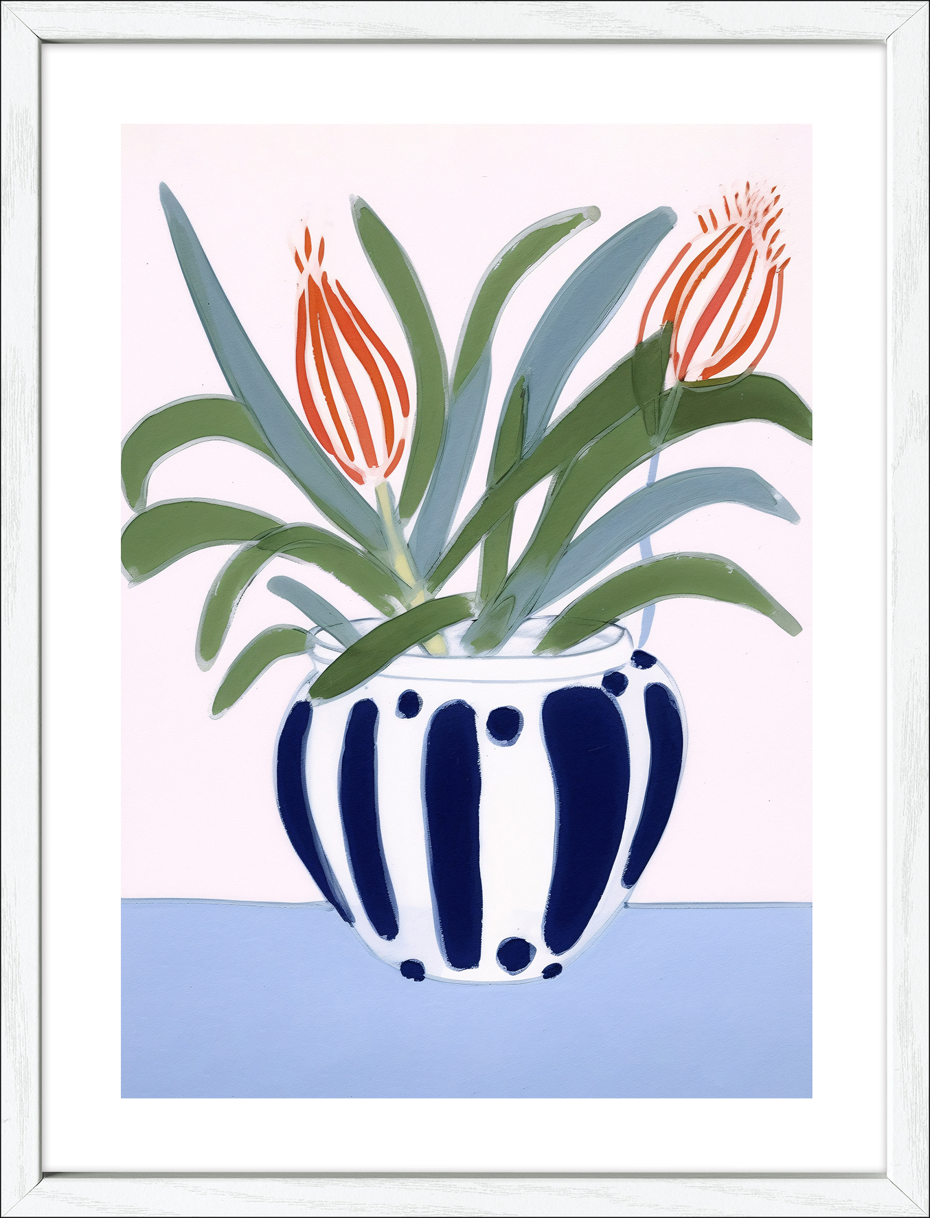 Gerahmtes Bild STRIPED VASE