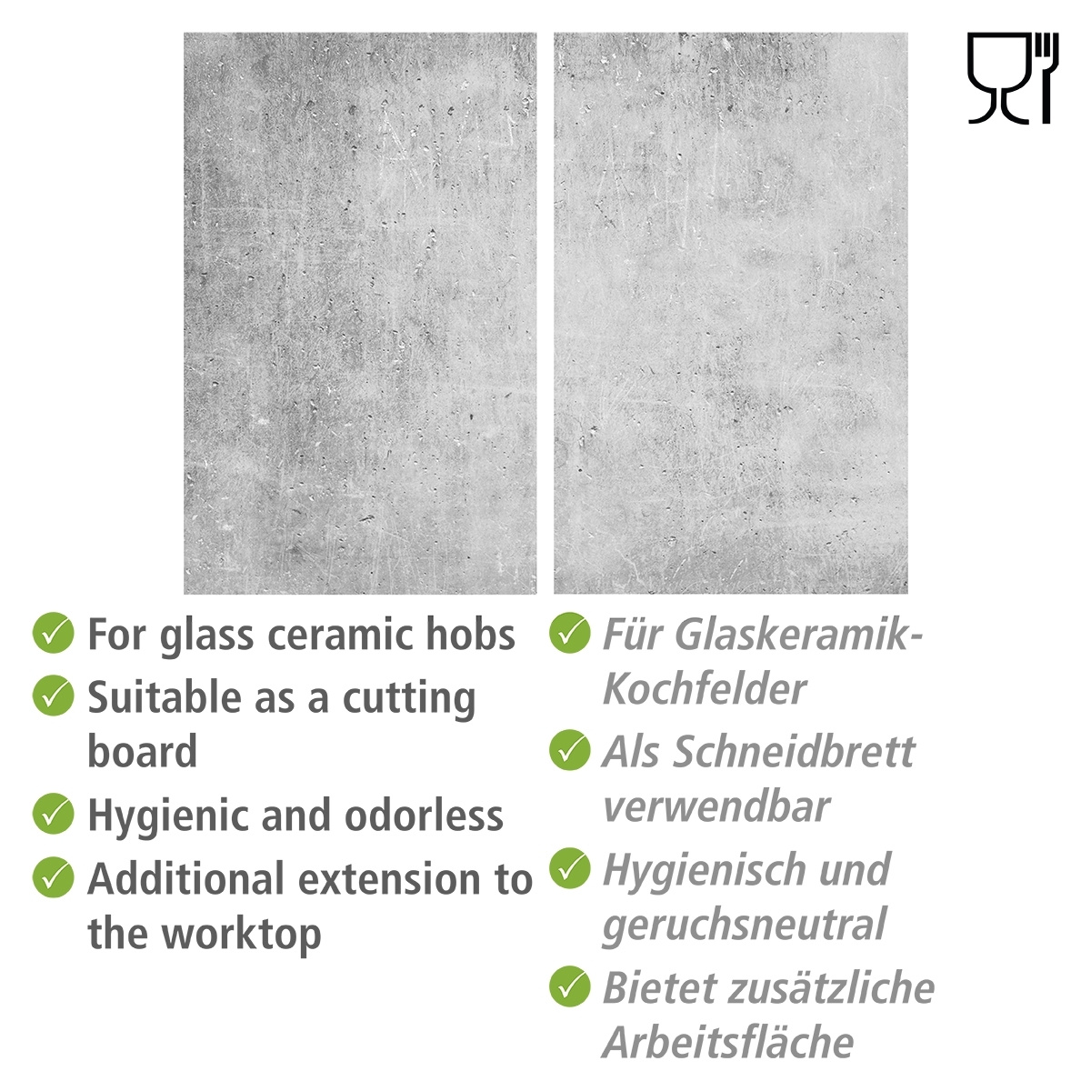 Herdabdeckplatten-Set BETON