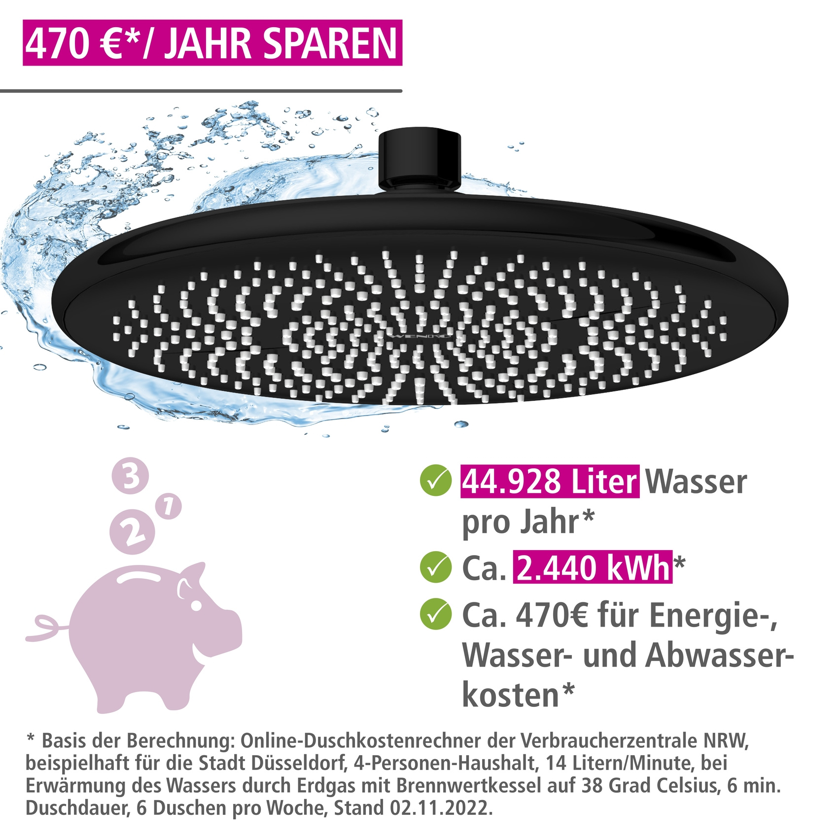 Regenduschkopf WATERSAVING