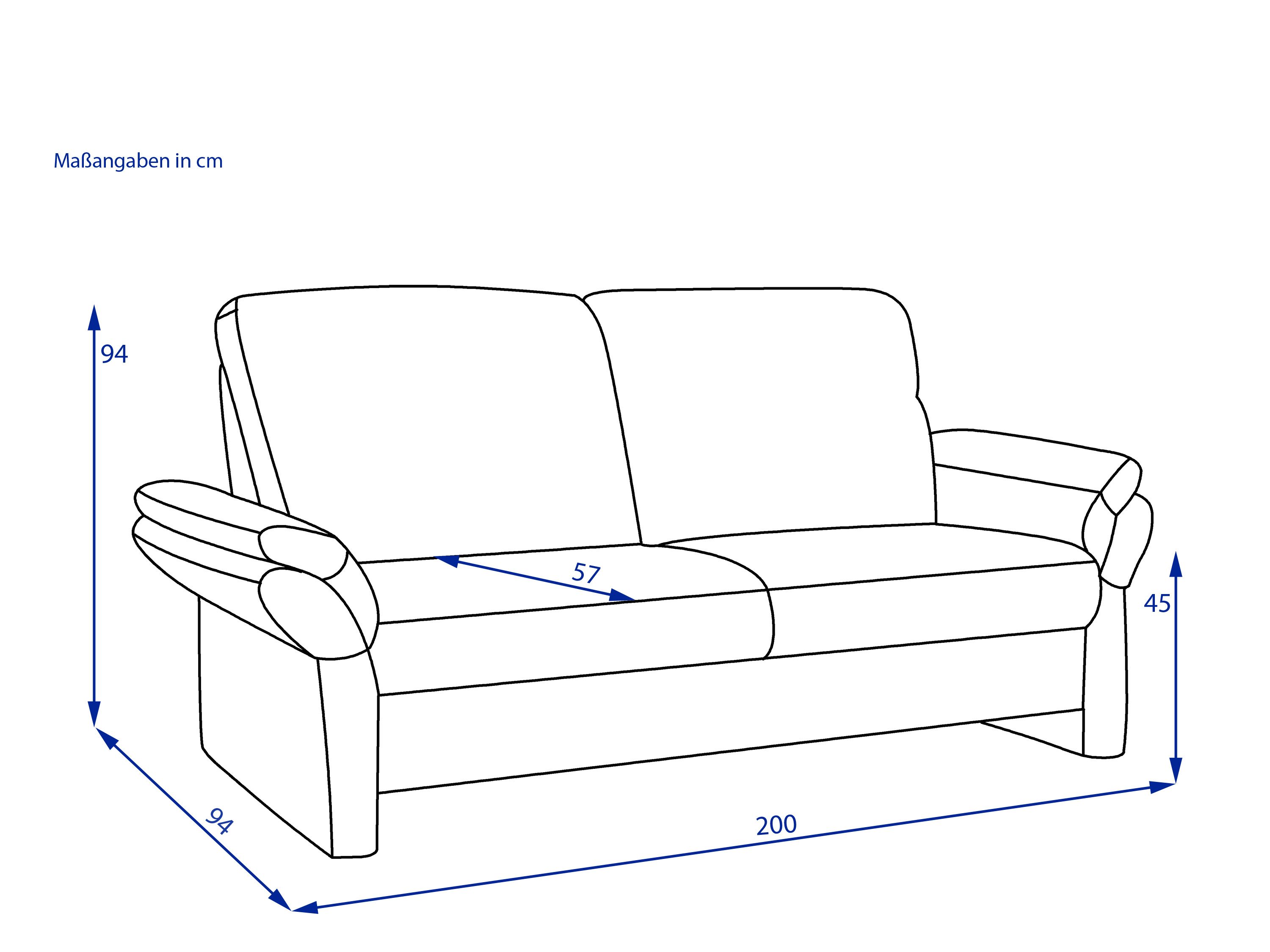 Sofa SYSTEMPOLSTER 2,5 Sitzer DELTA-S