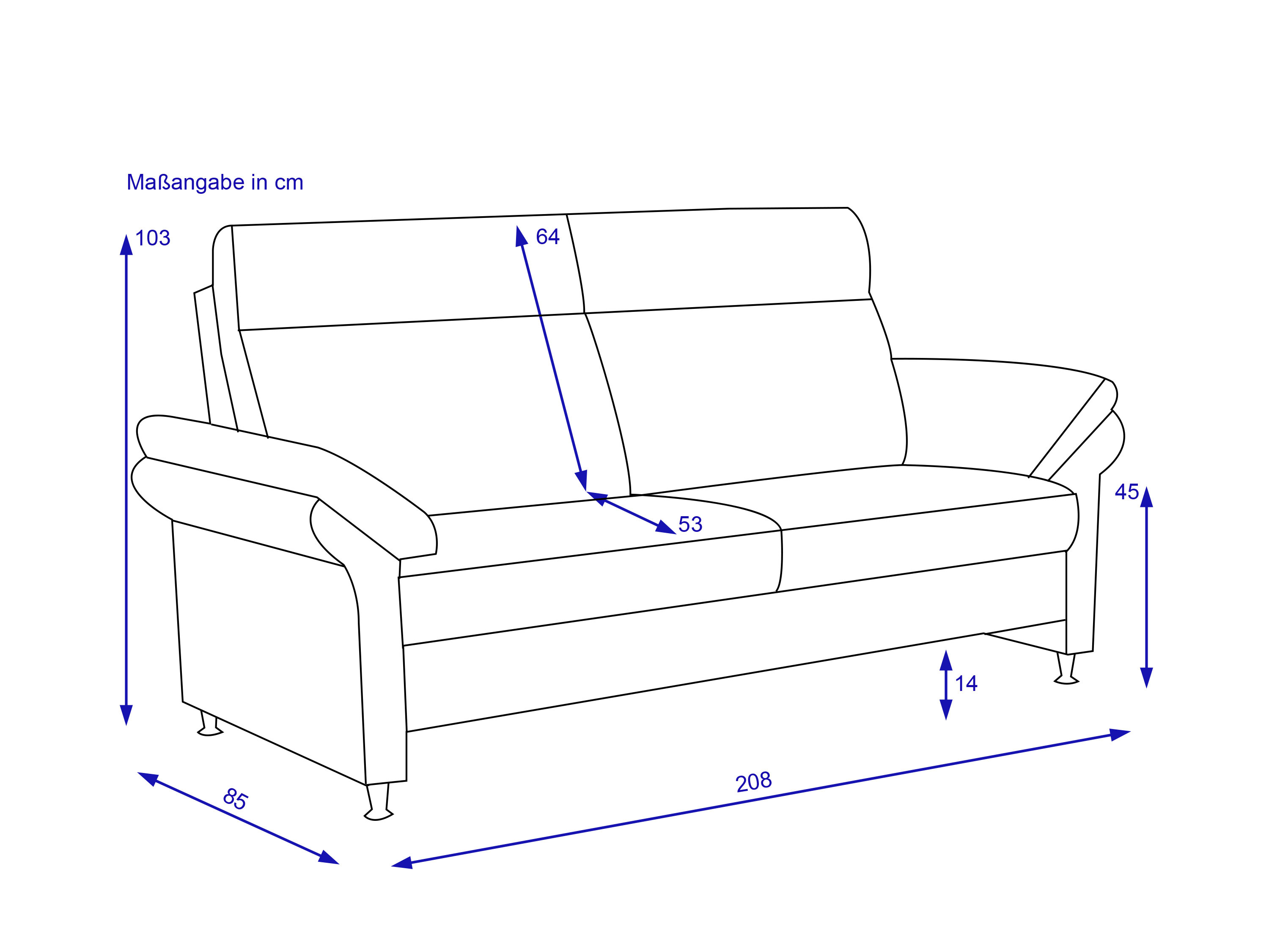 Sofa 3 Sitzer Elastoform CLEA
