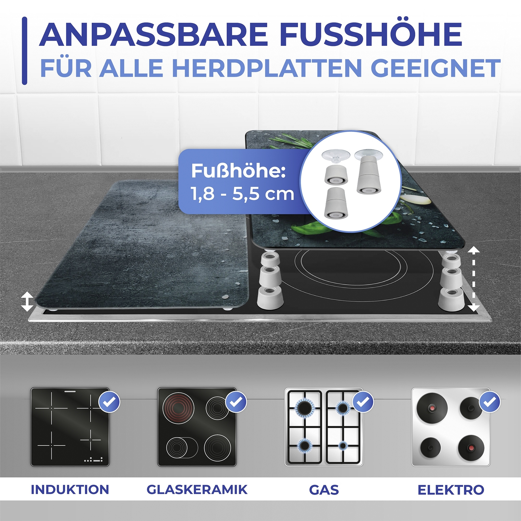 Herdabdeckplatte 2er Set