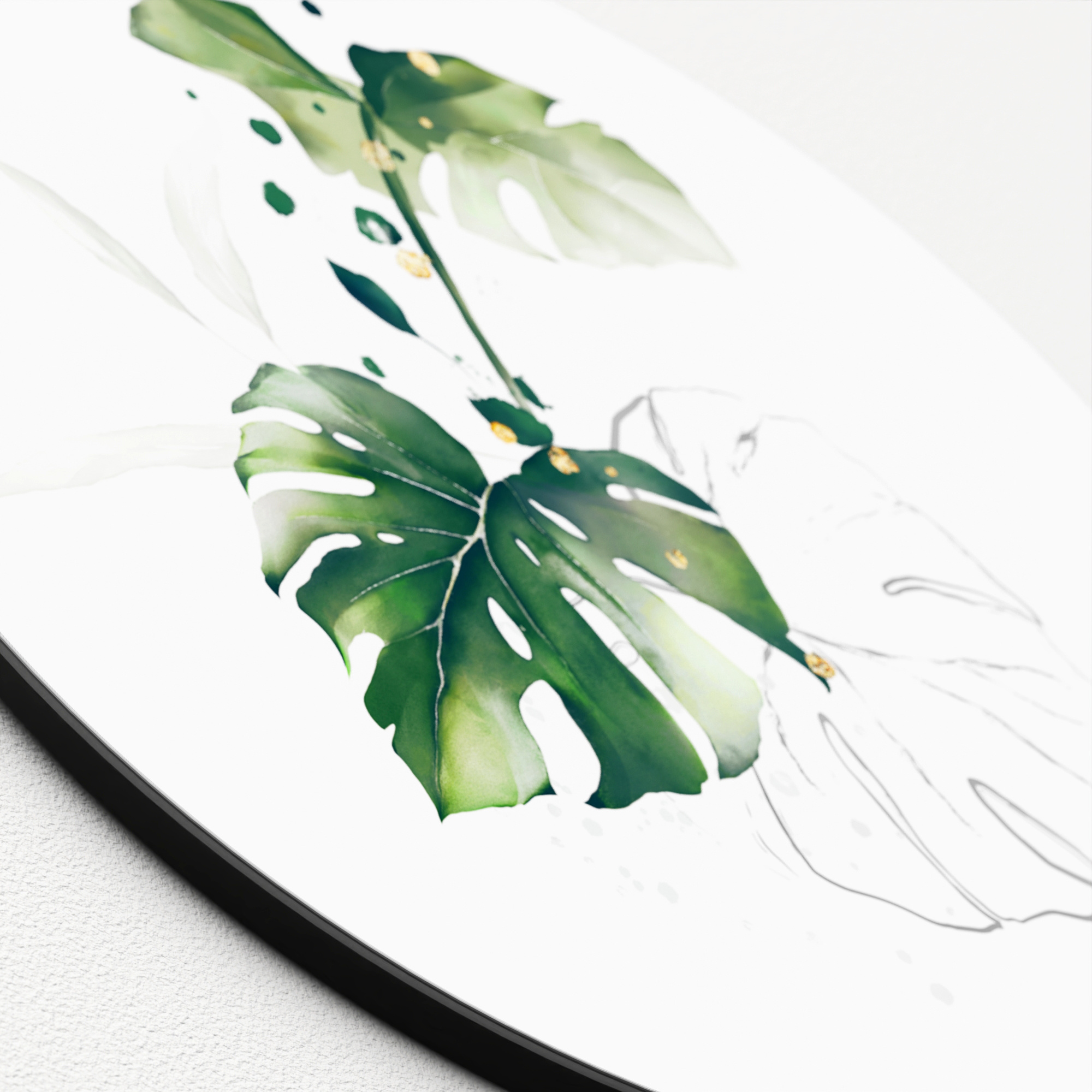 Glasbild WATERCOLOURED PALM