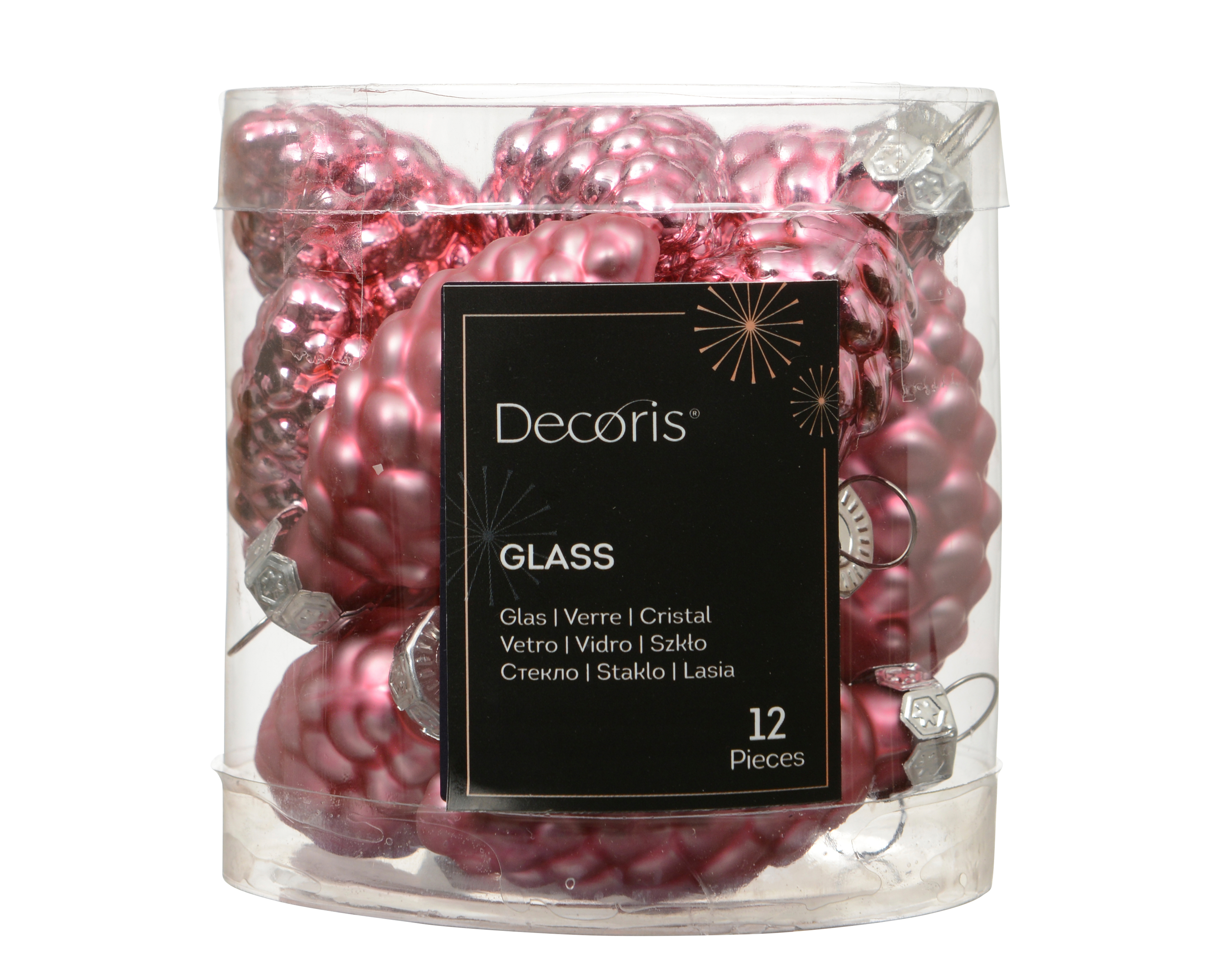 Weihnachtskugel-Box Zapfen BLÜTENROSA
