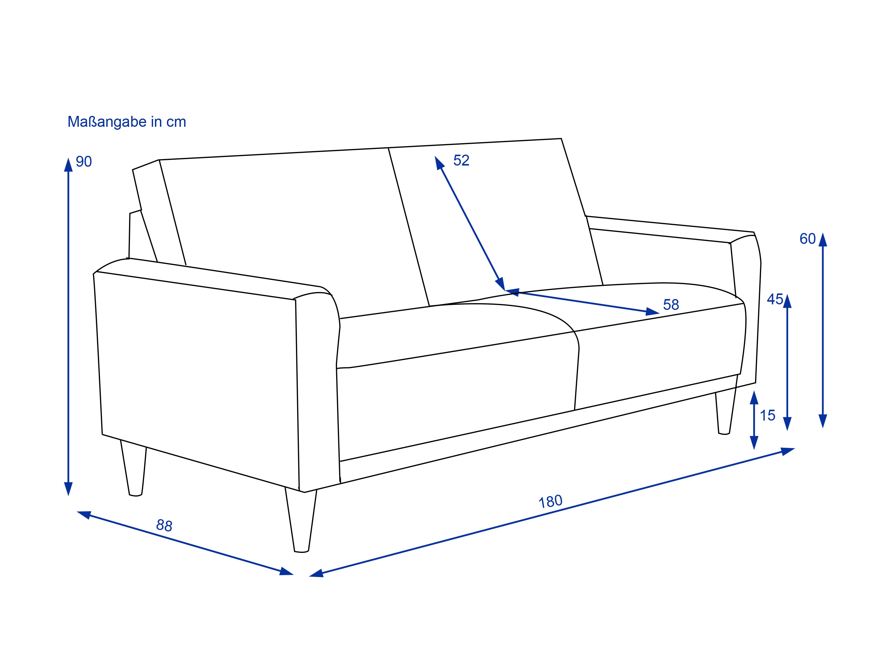 Sofa SANSIBAR 2,5 Sitzer SALTUM