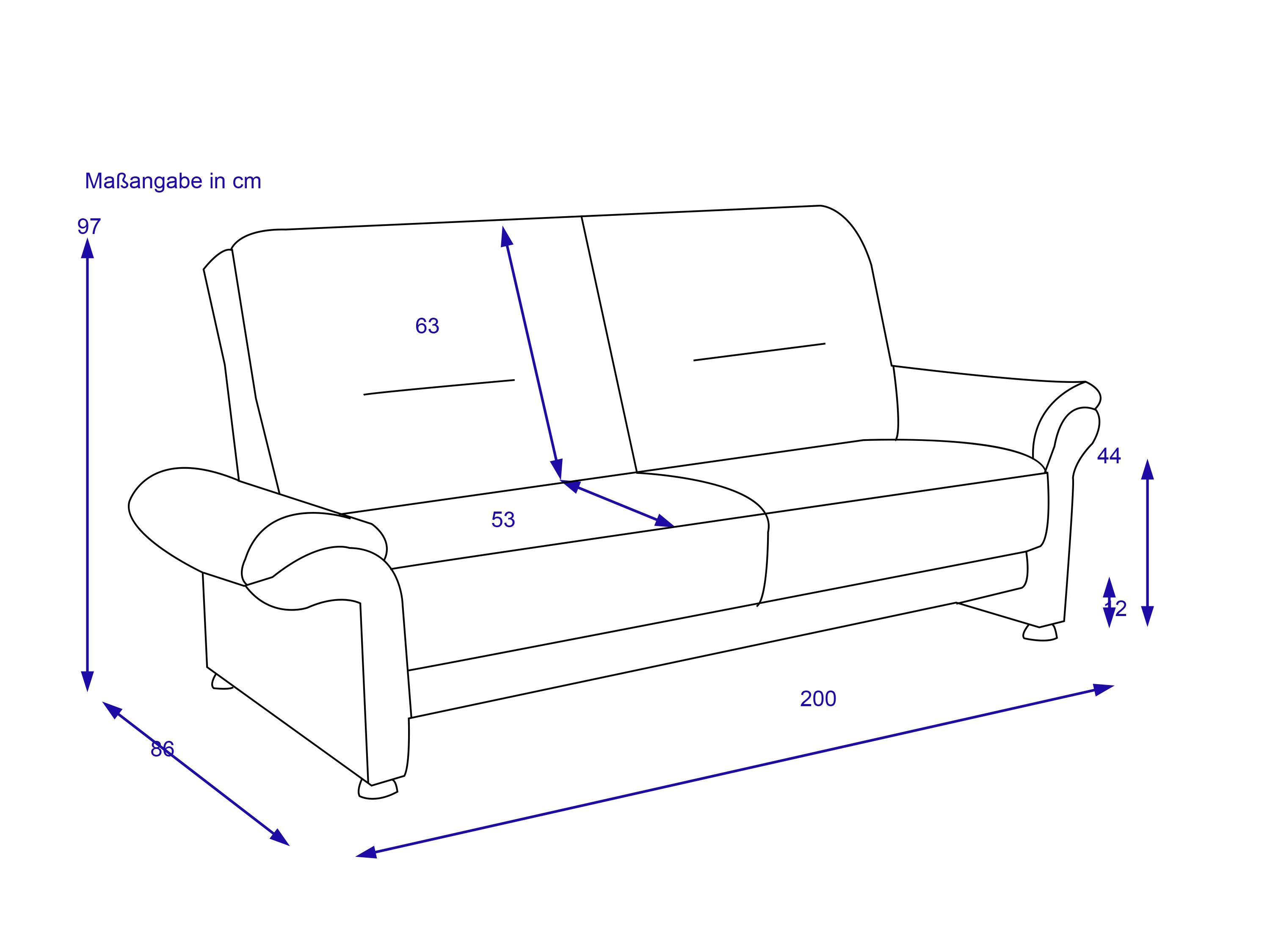Sofa 3 Sitzer MONDO RECITA