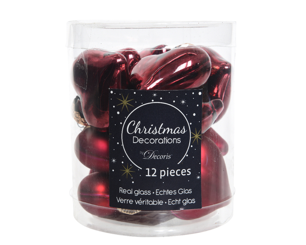 Weihnachtskugel-Box Herzen OCHSENBLUT