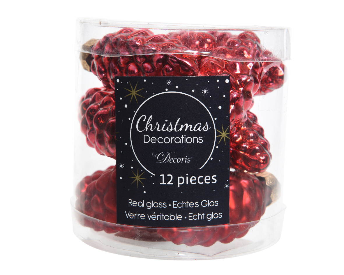Weihnachtskugel-Box Zapfen WEIHNACHTSROT