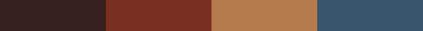 Farben Dunkelbraun, Braun, Ocker und Blau