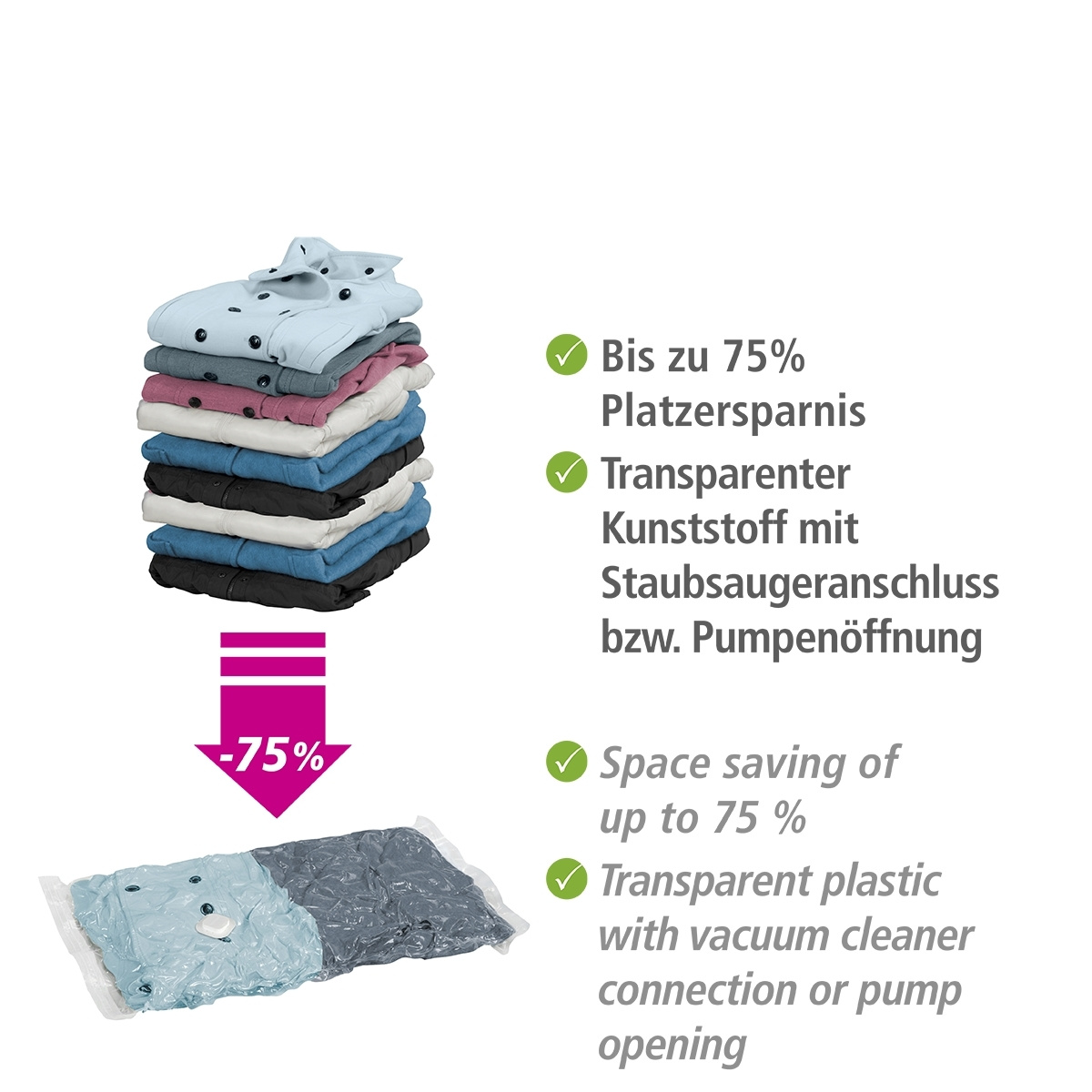 Vakuum Beutel REISE-SET