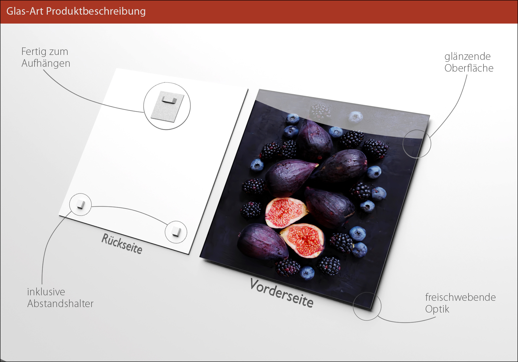 Glasbild FEIGEN UND BEEREN