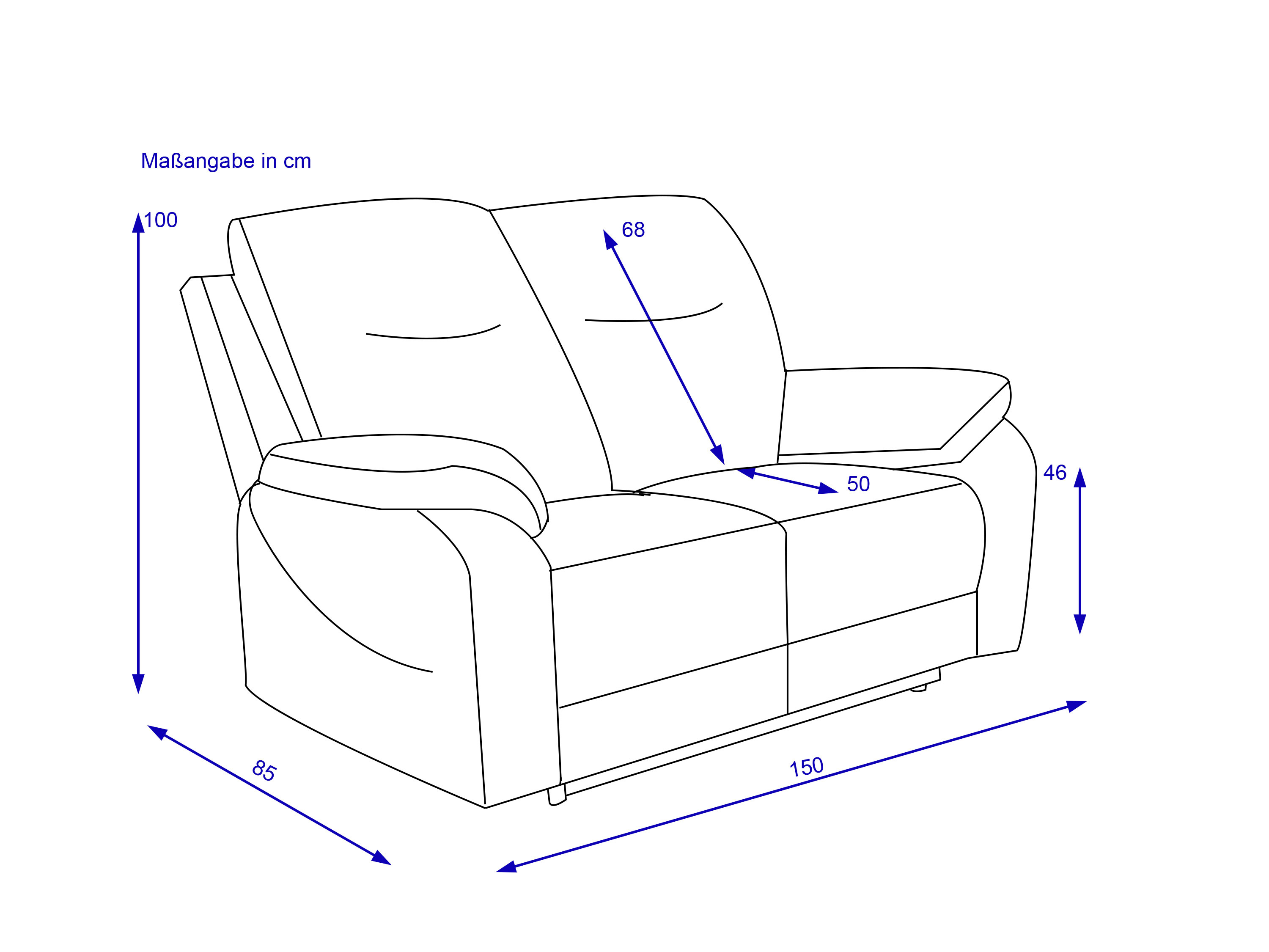 Sofa 2 Sitzer HARPER HOSSA