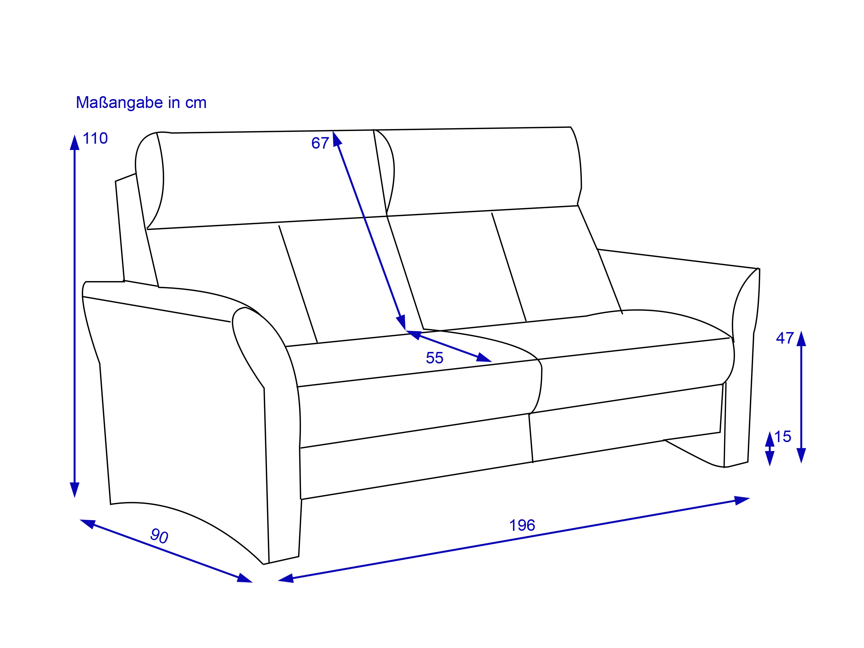 Sofa 3 Sitzer MONDO EVADO