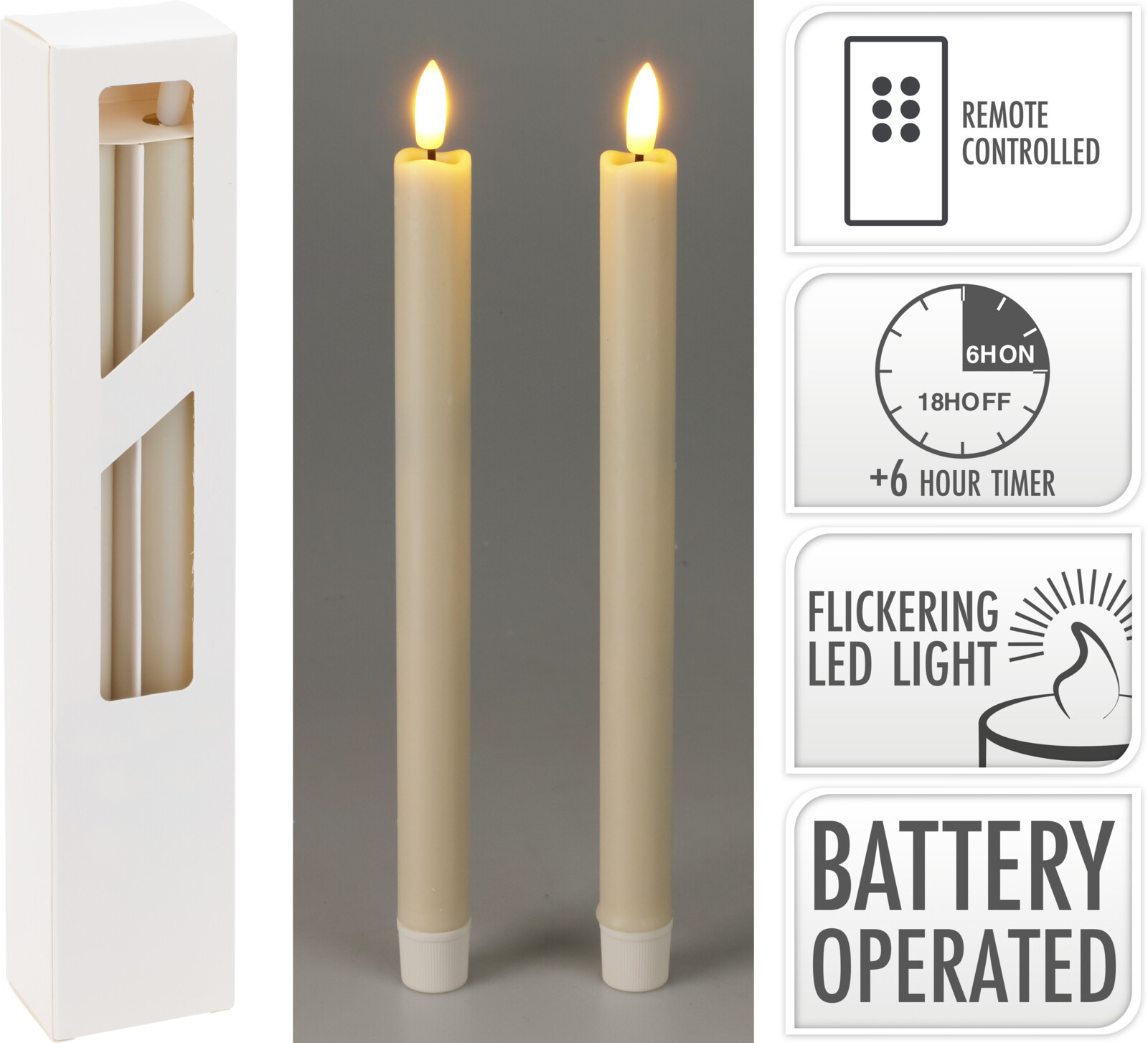 Stabkerze LED IVORY