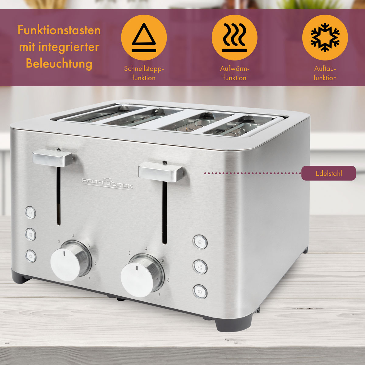 4-Scheiben-Toaster PROFICOOK