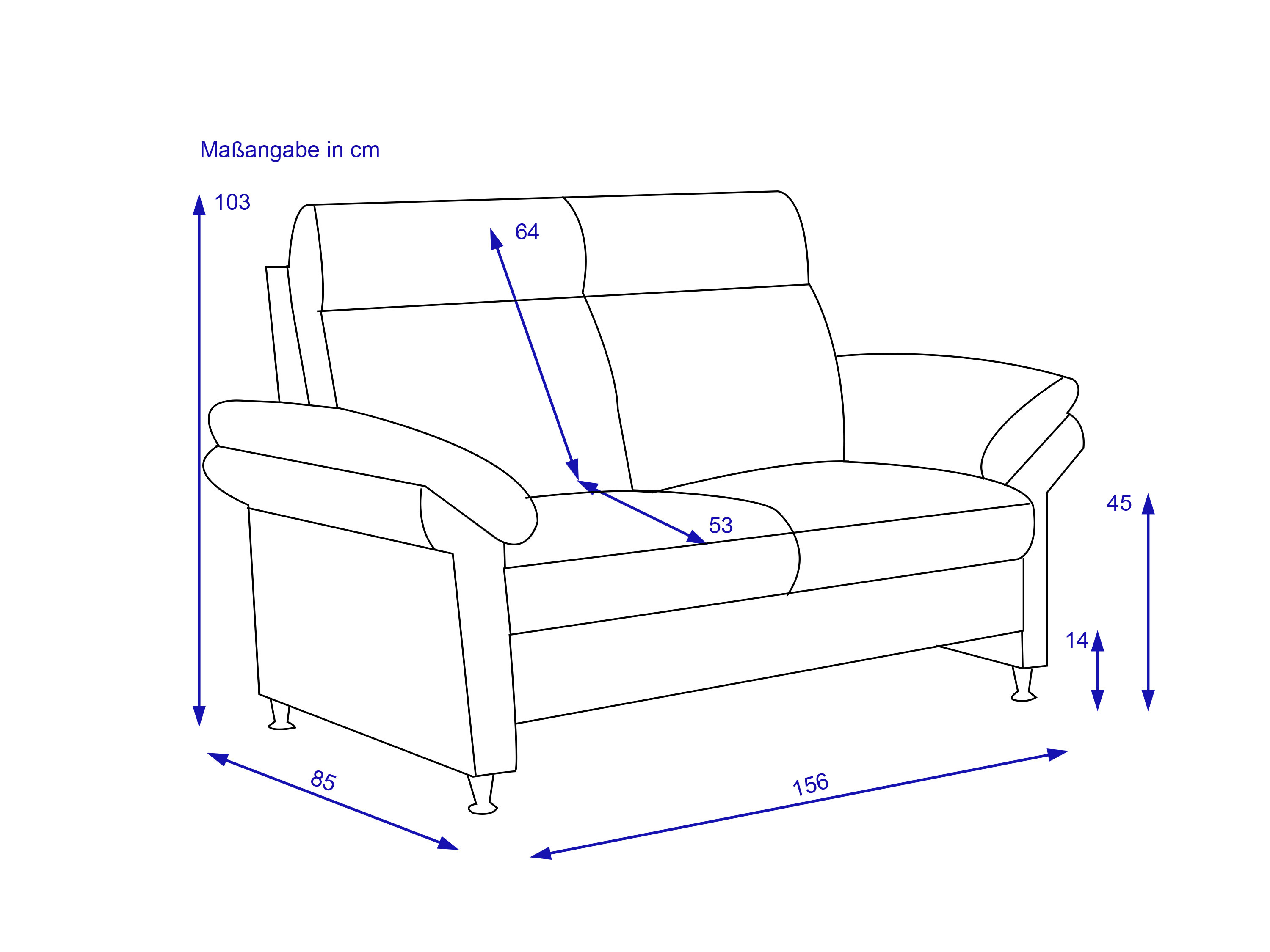 Sofa 2 Sitzer Elastoform CLEA