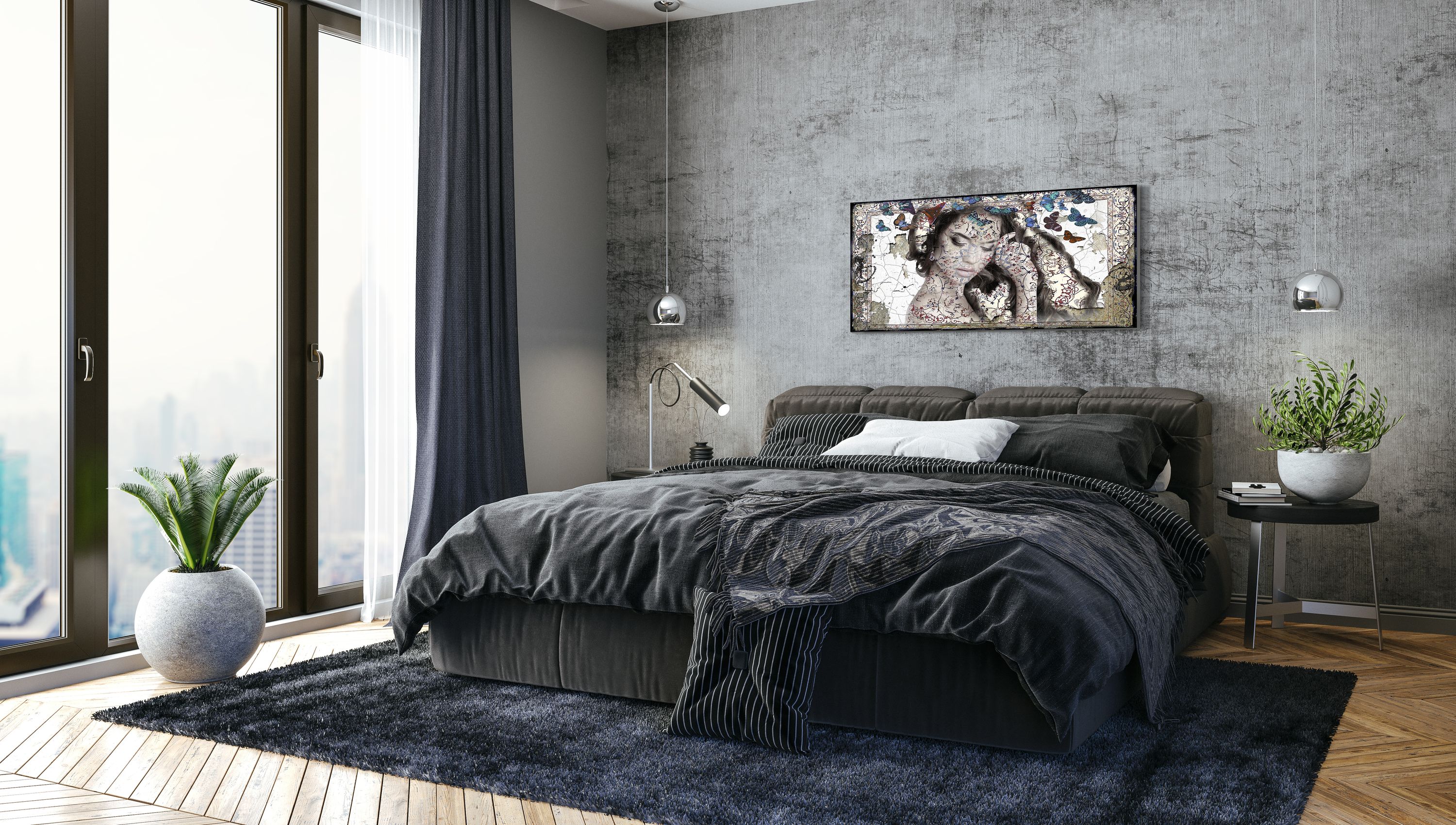 Bild Leather-Dibond BUTTERFLY