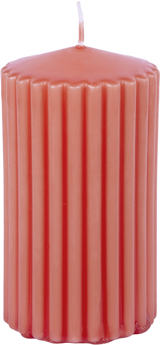Stumpenkerze RILLE orange
