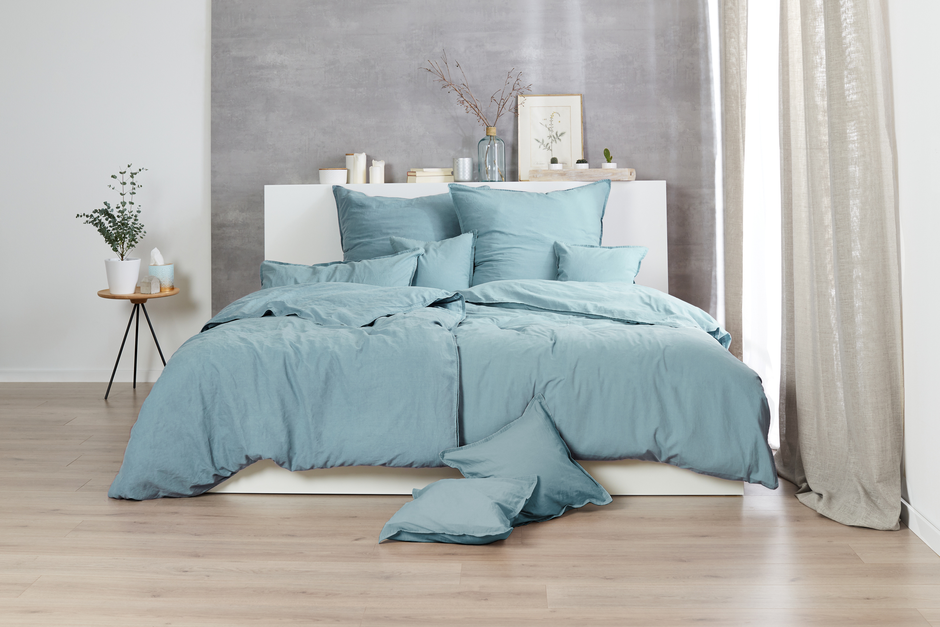 Bettwäsche STONEWASH grau