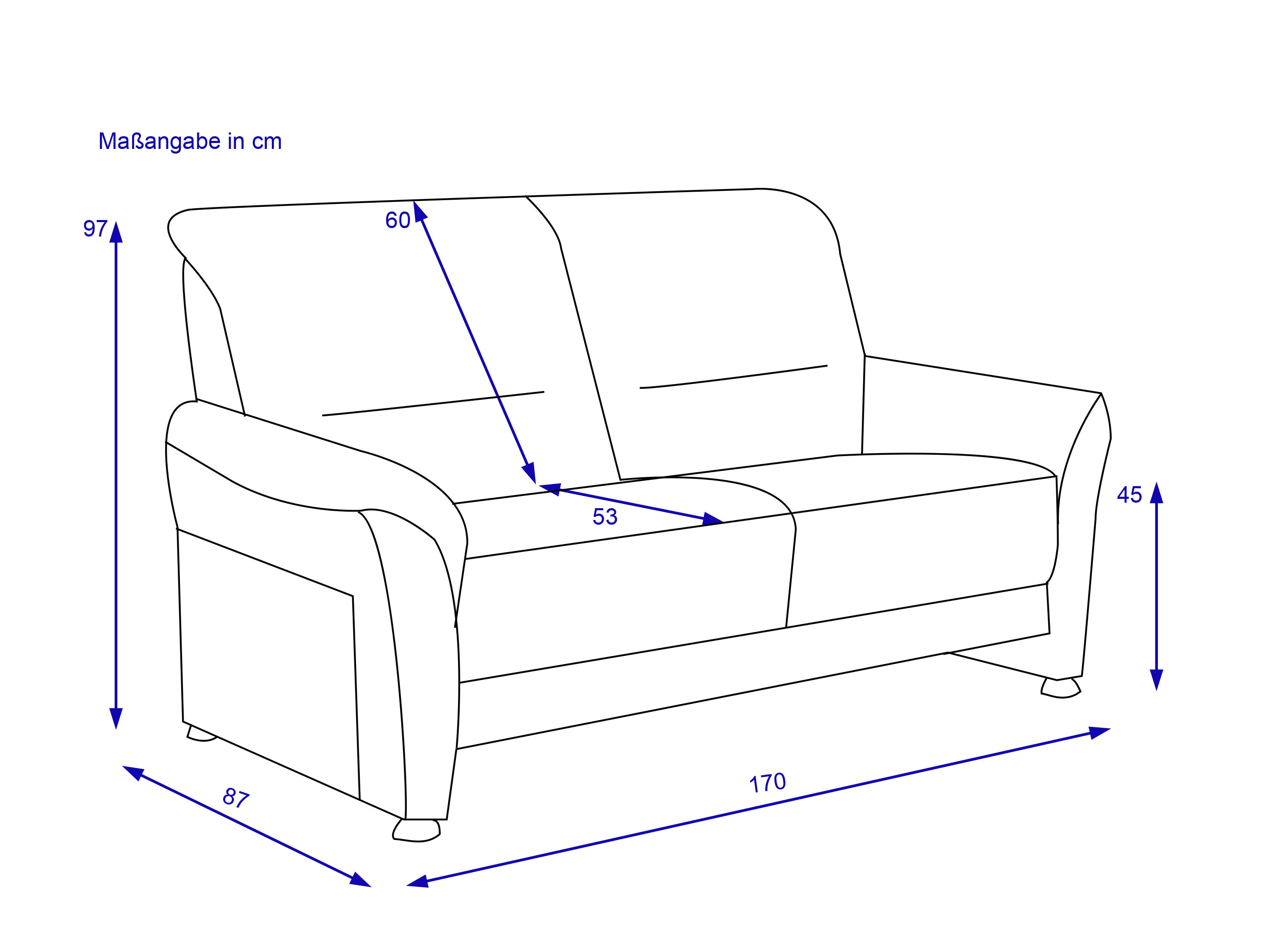 Sofa SYSTEMPOLSTER 2,5 Sitzer PACITA