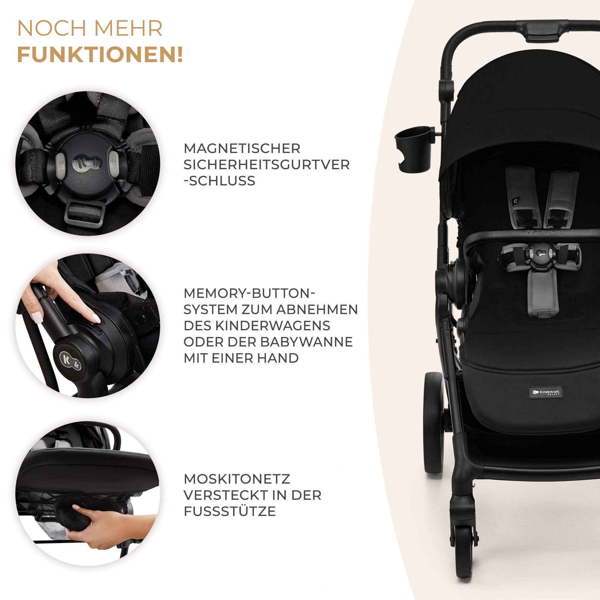 Kinderwagen 3in1 YOXI schwarz
