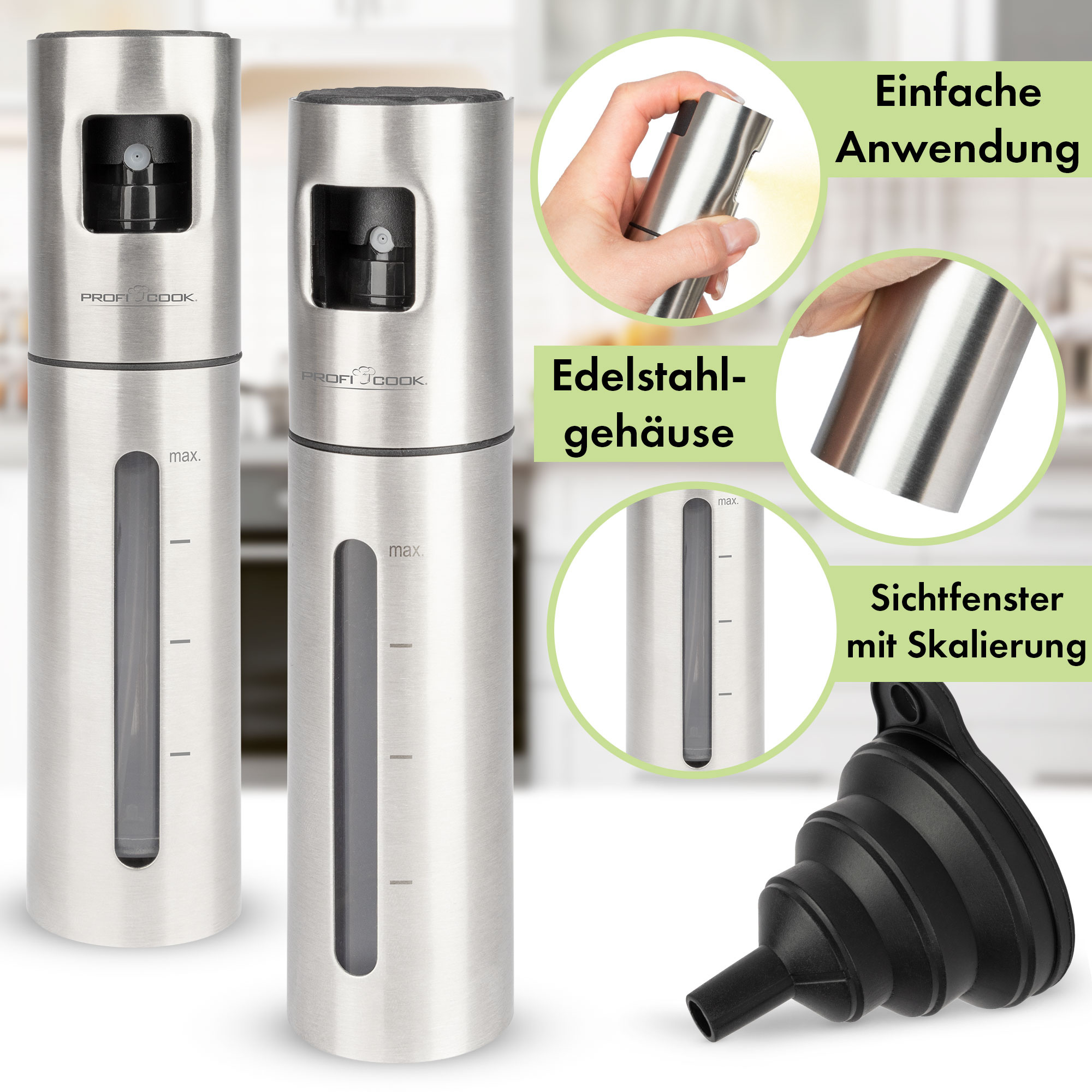 Essig/Ölsprüher-Set INOX