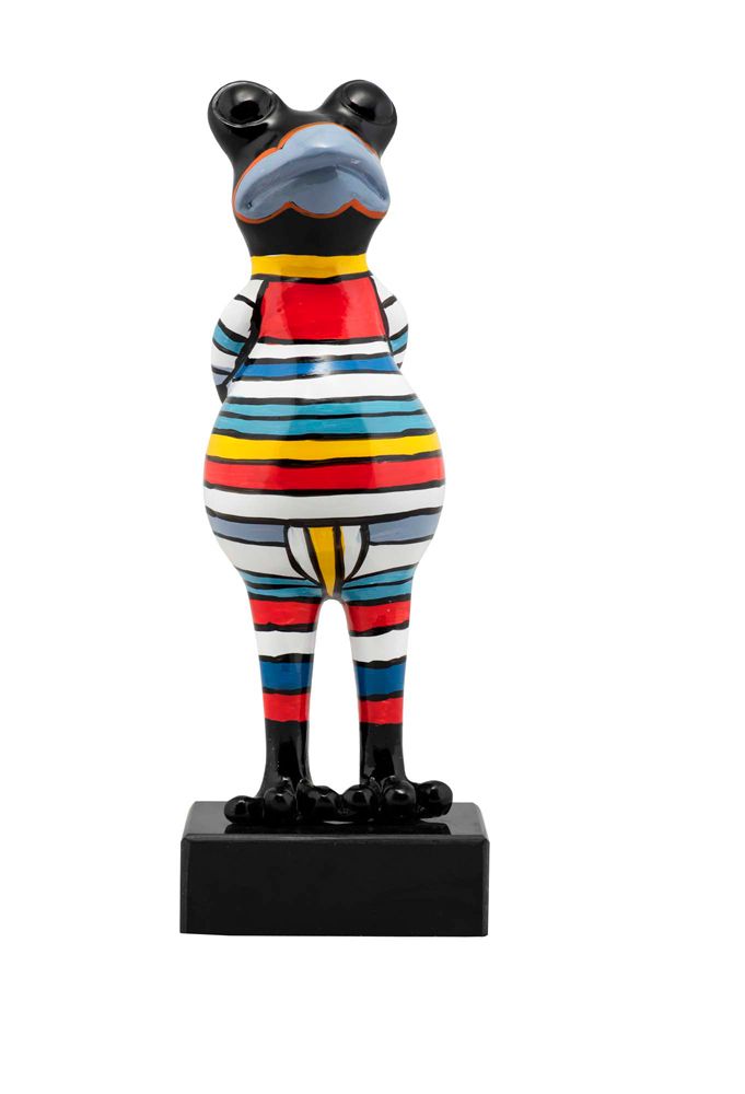 Skulptur GESTREIFTER FROSCH