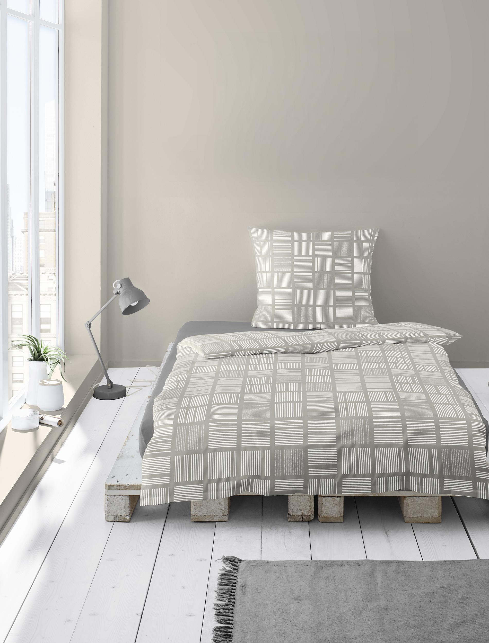 Bettwäsche Mako-Satin beige