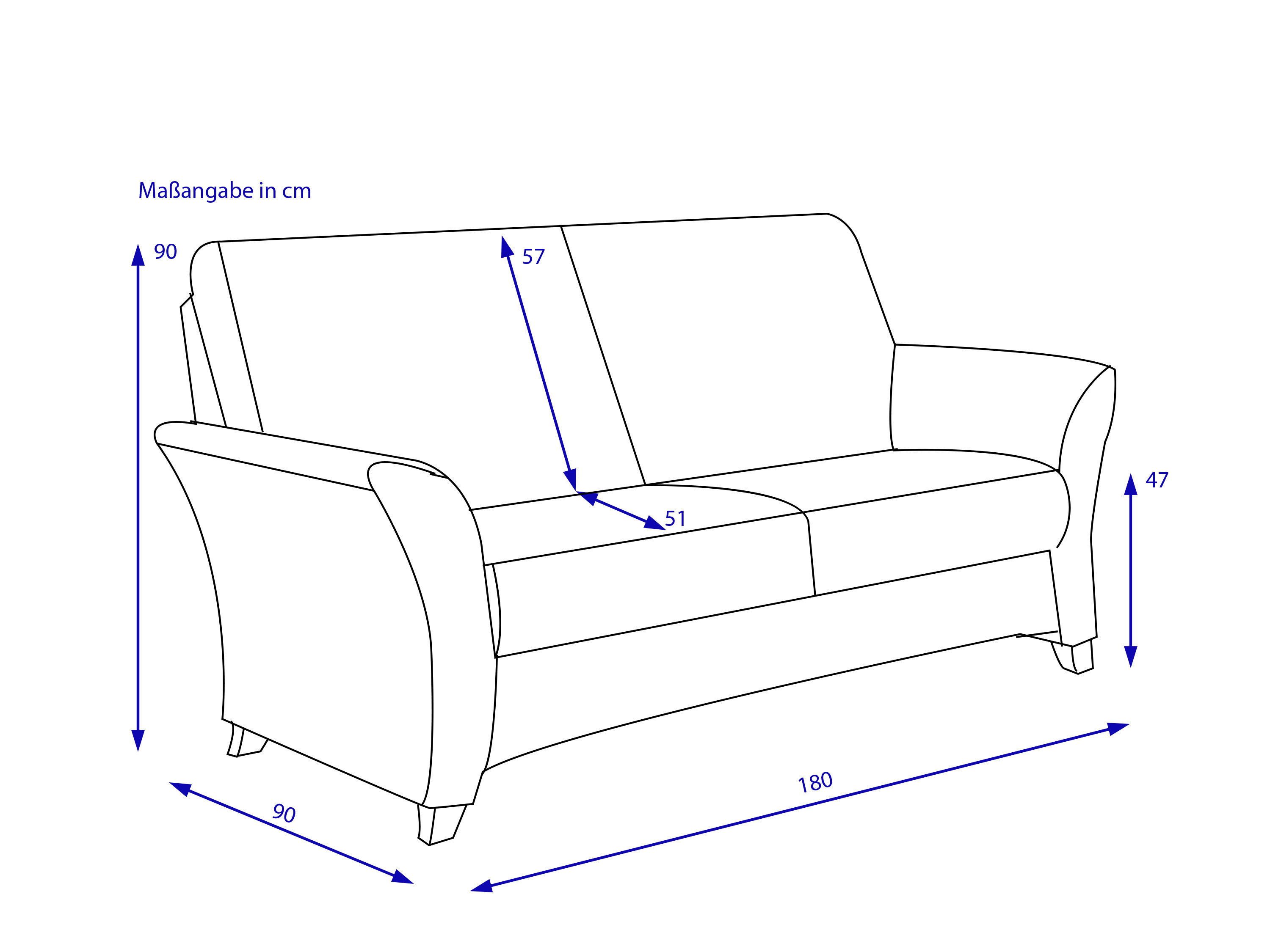 Sofa Rolf Weber 2,5 Sitzer SALCHING