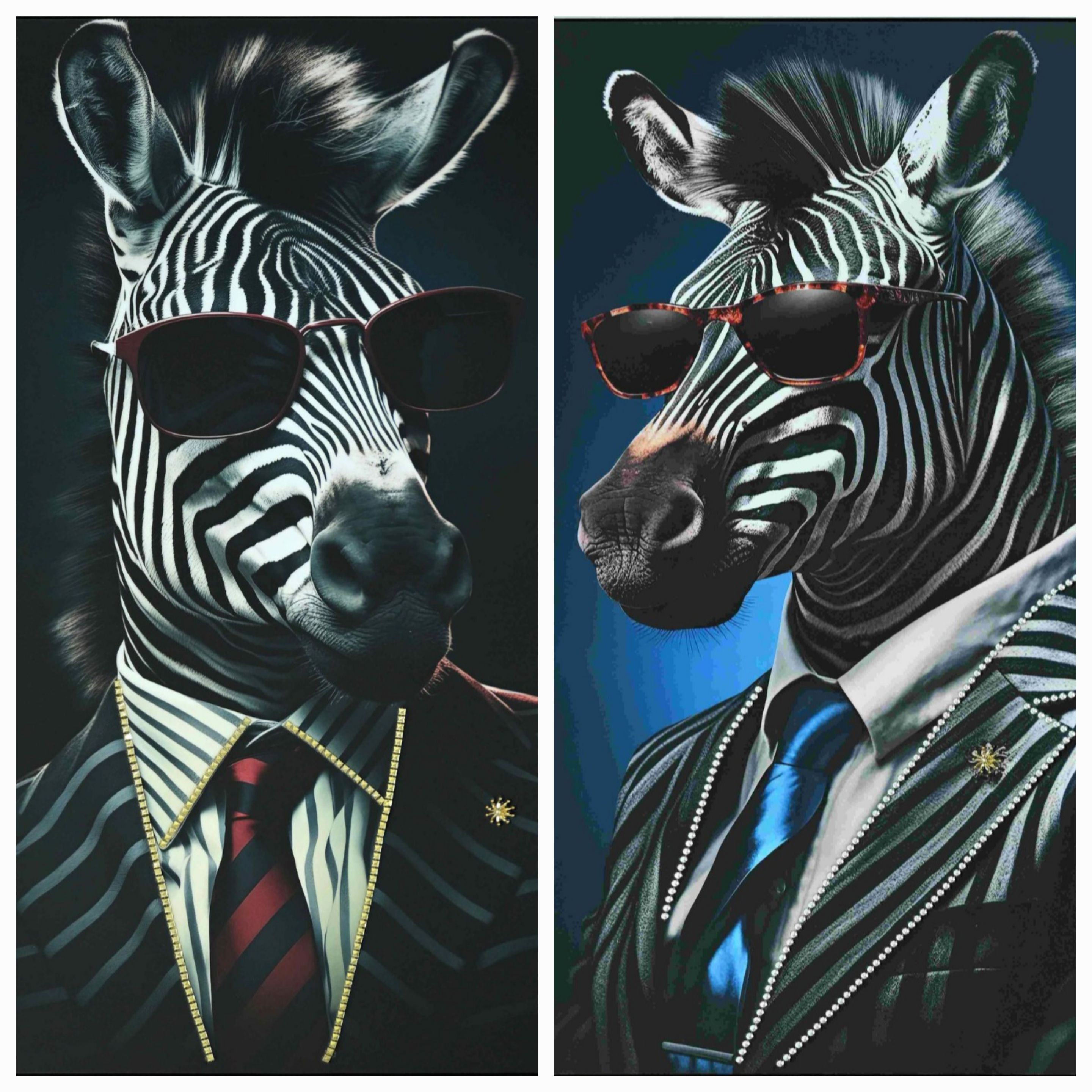 Bilder-Set ZEBRA MIT BRILLE