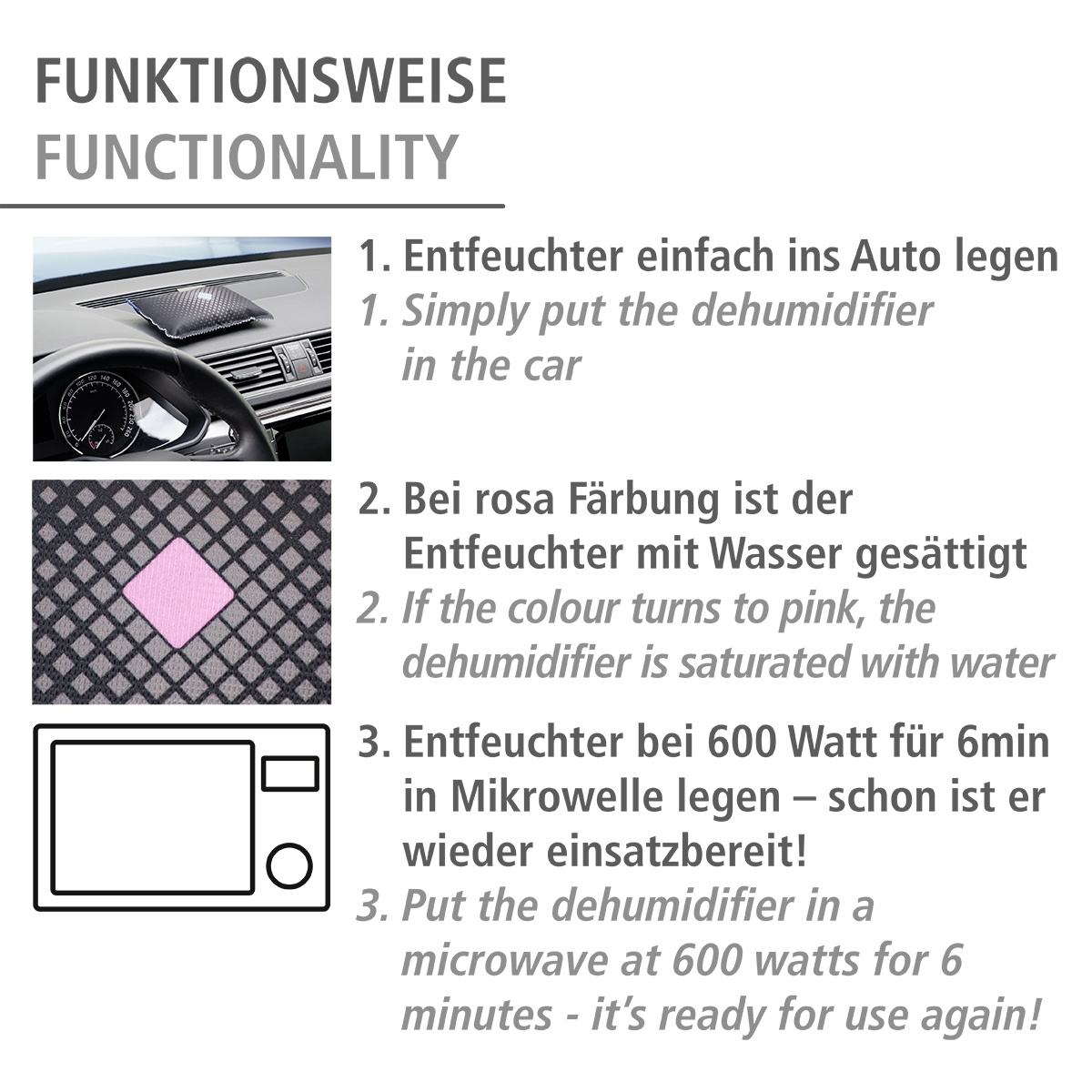Entfeuchter 3er Set UNIVERSAL