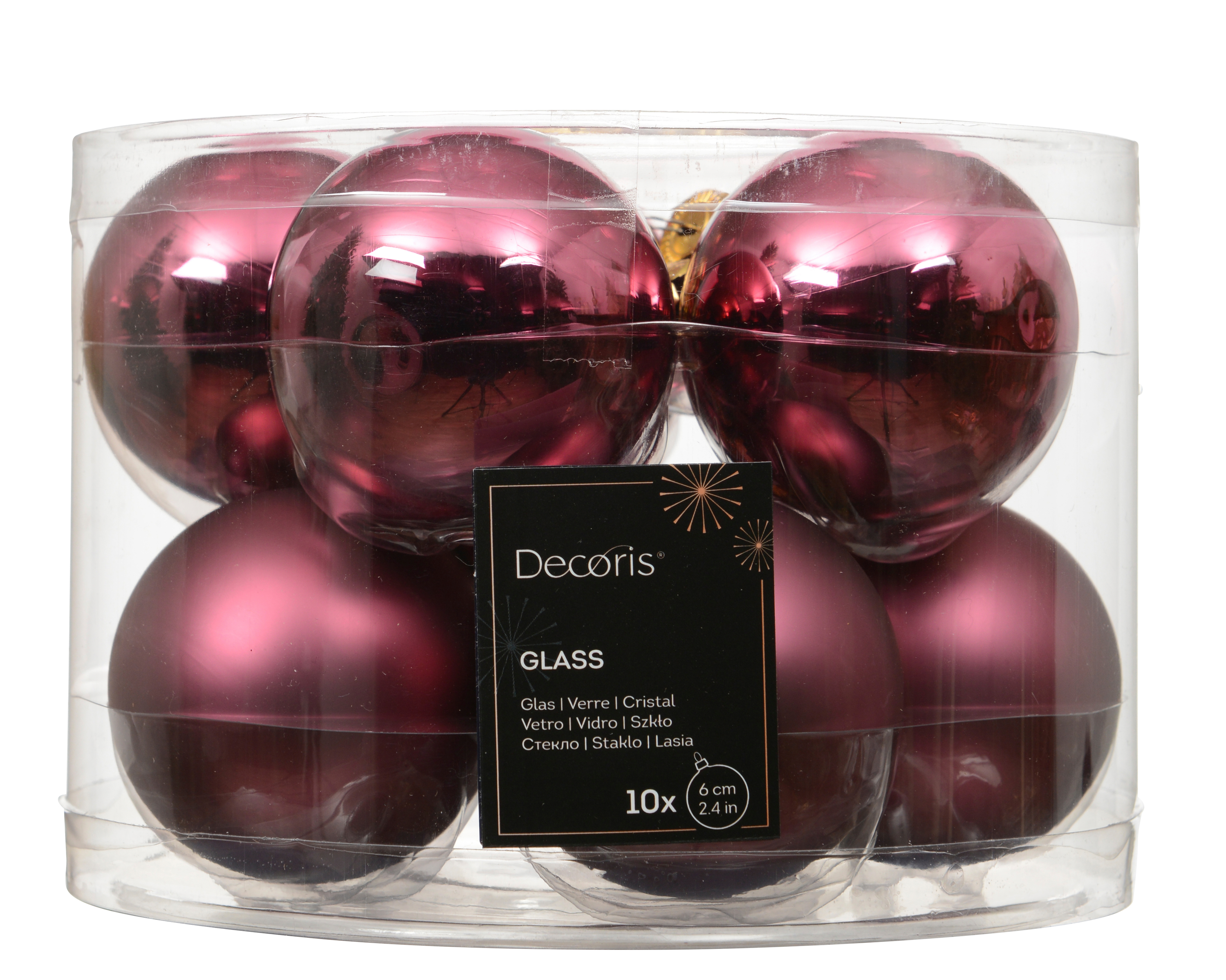 Weihnachtskugel-Box DUNKELROSA